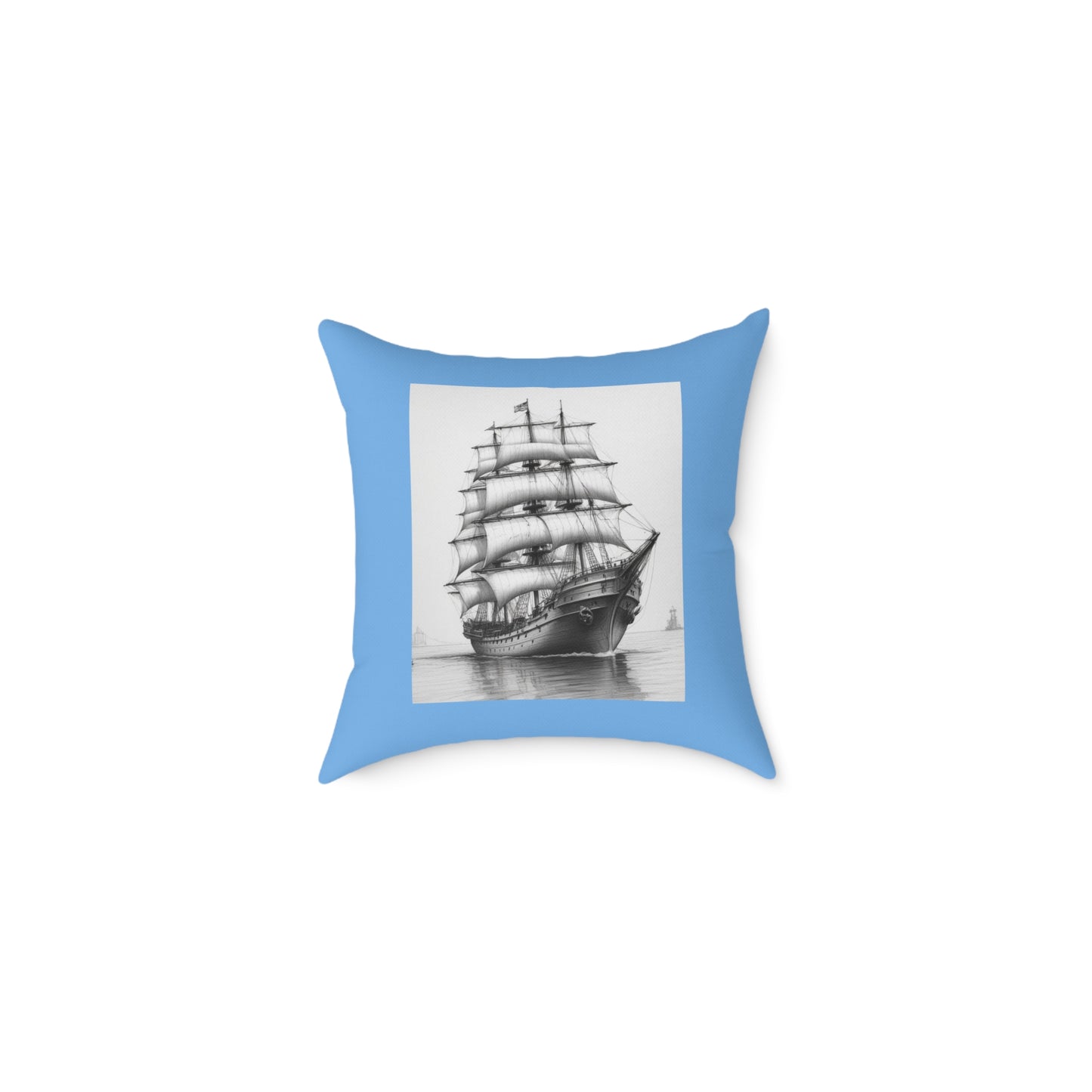 Ship Square Poly Canvas Pillow