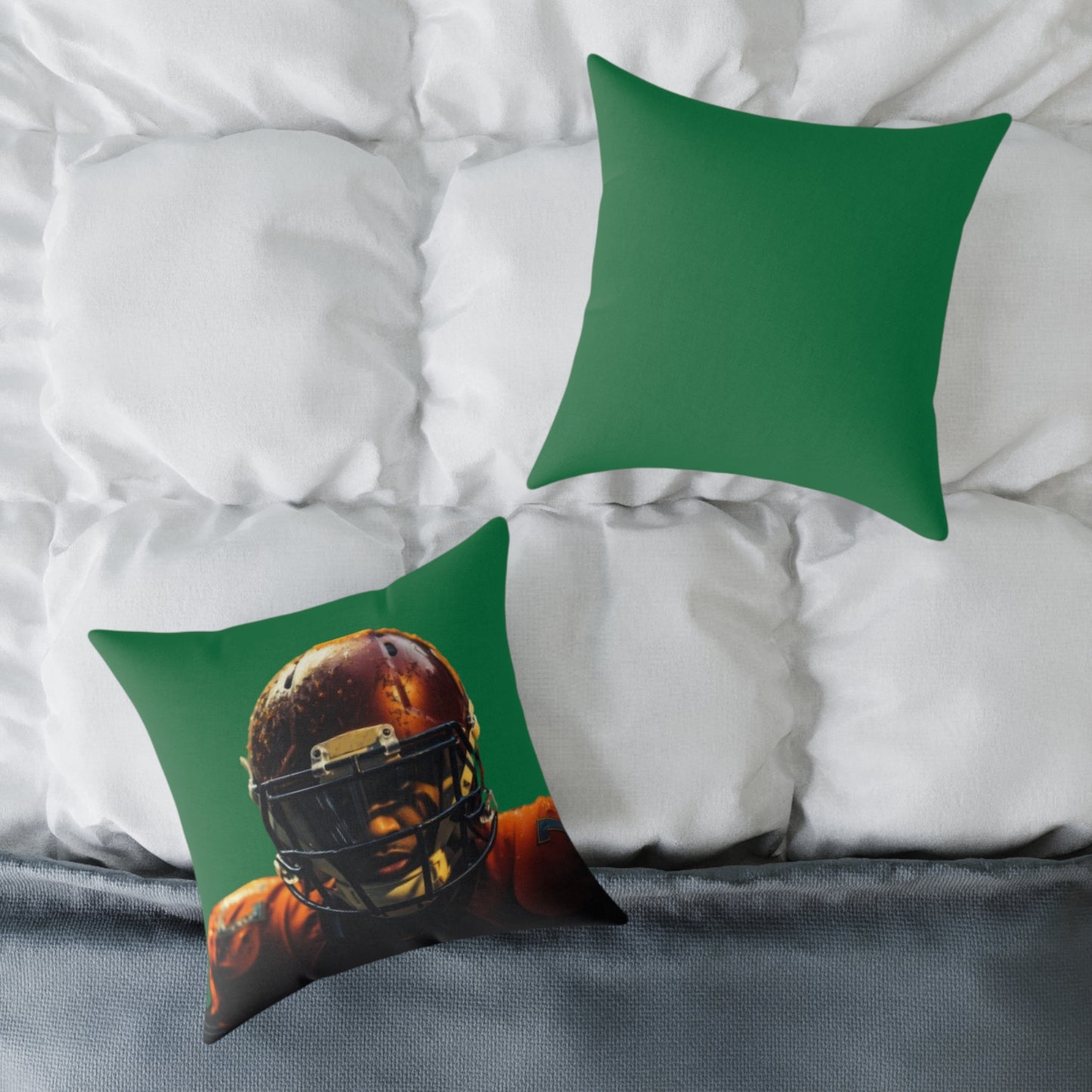 American Football Square Poly Canvas Pillow