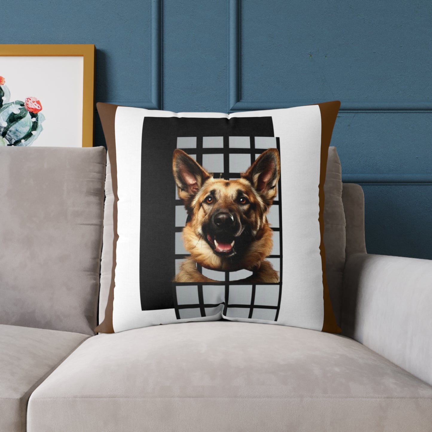 Alsation German Shephard Square Poly Canvas Pillow