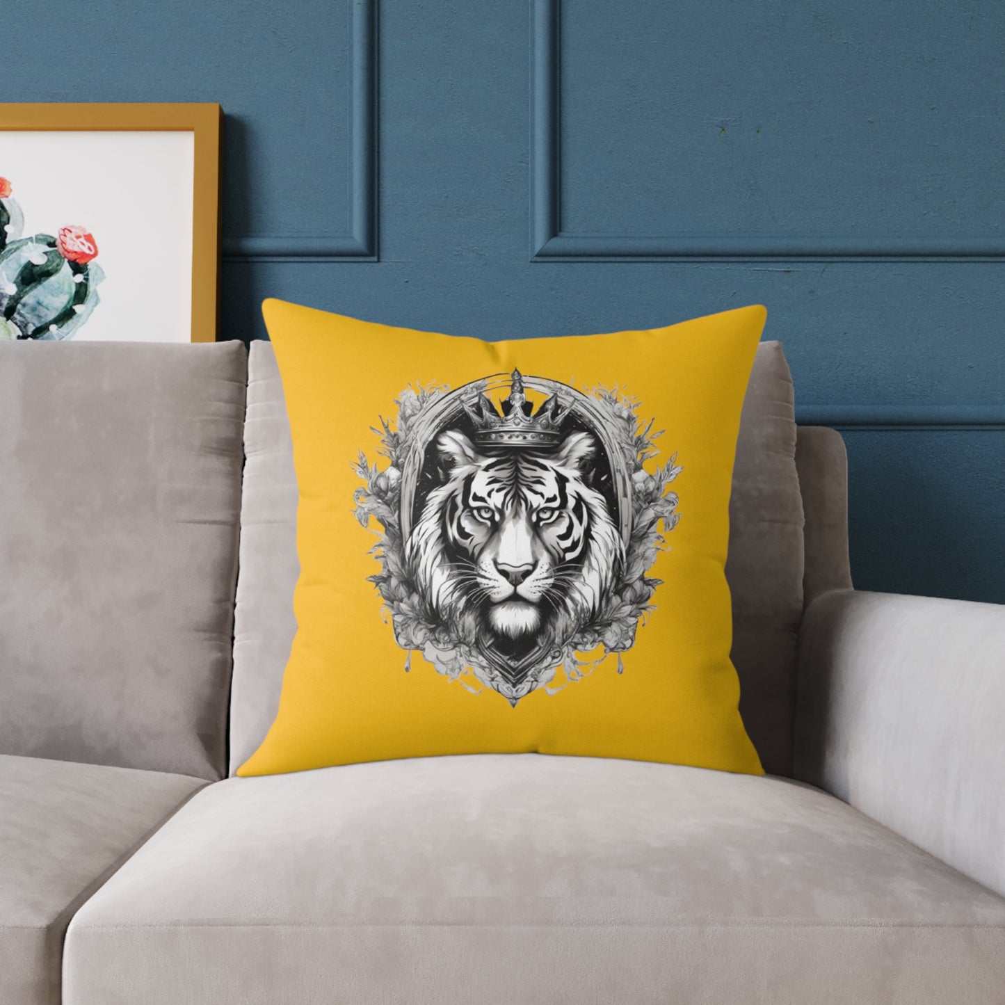 Tiger Square Poly Canvas Pillow