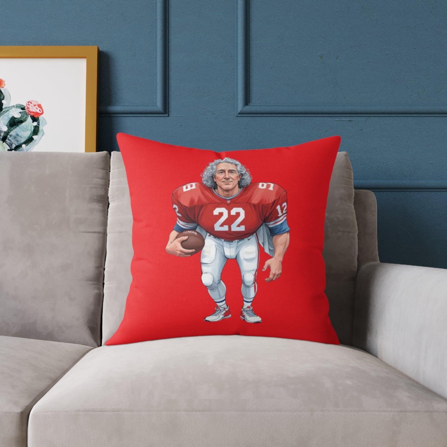 American Football Square Poly Canvas Pillow