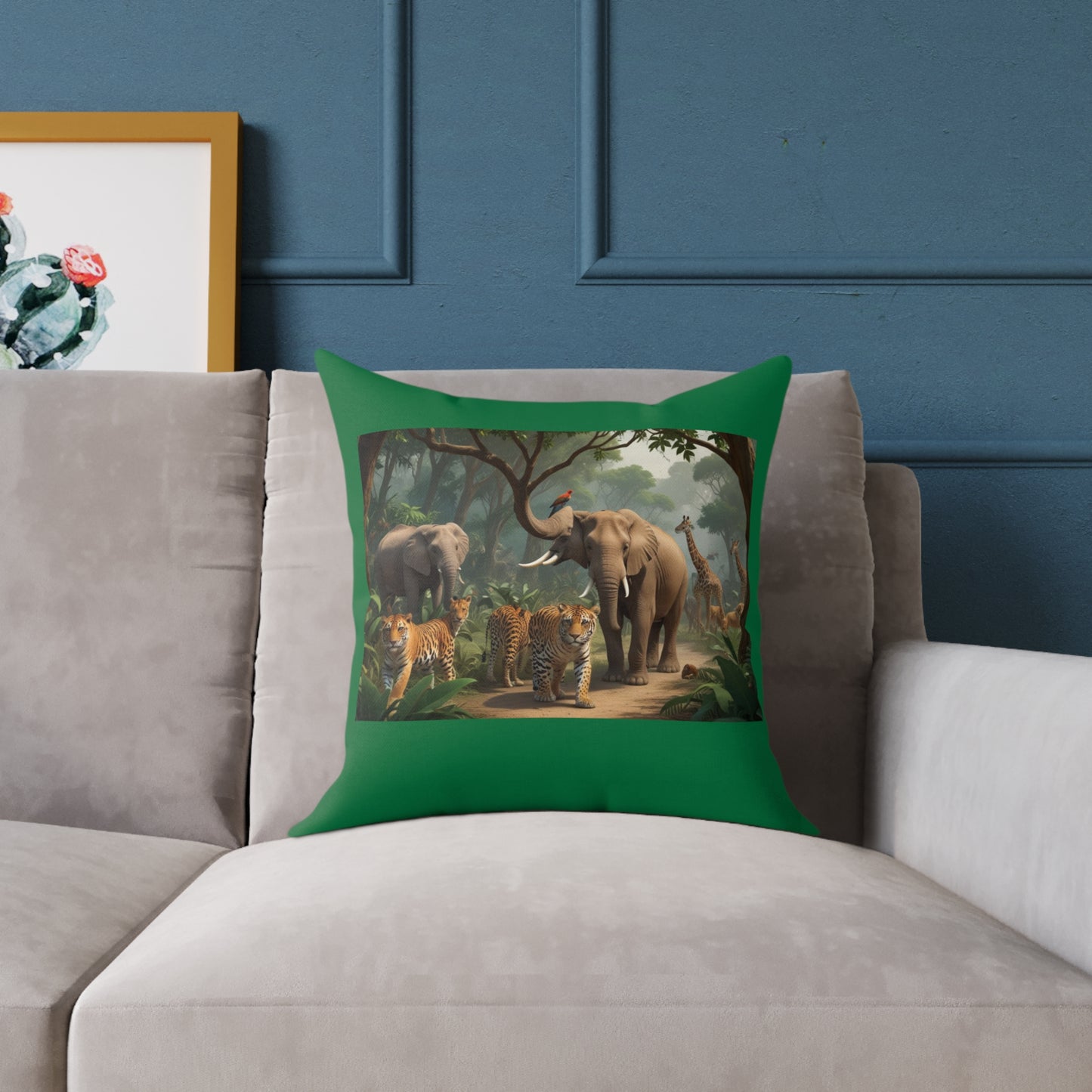 Safari Square Poly Canvas Pillow