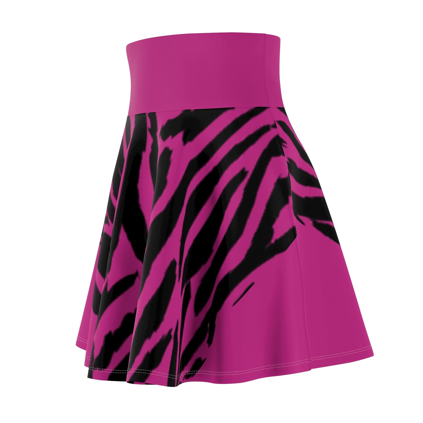 Zebra Print Women's Skater Skirt - Boho Chic Style for Spring & Summer
