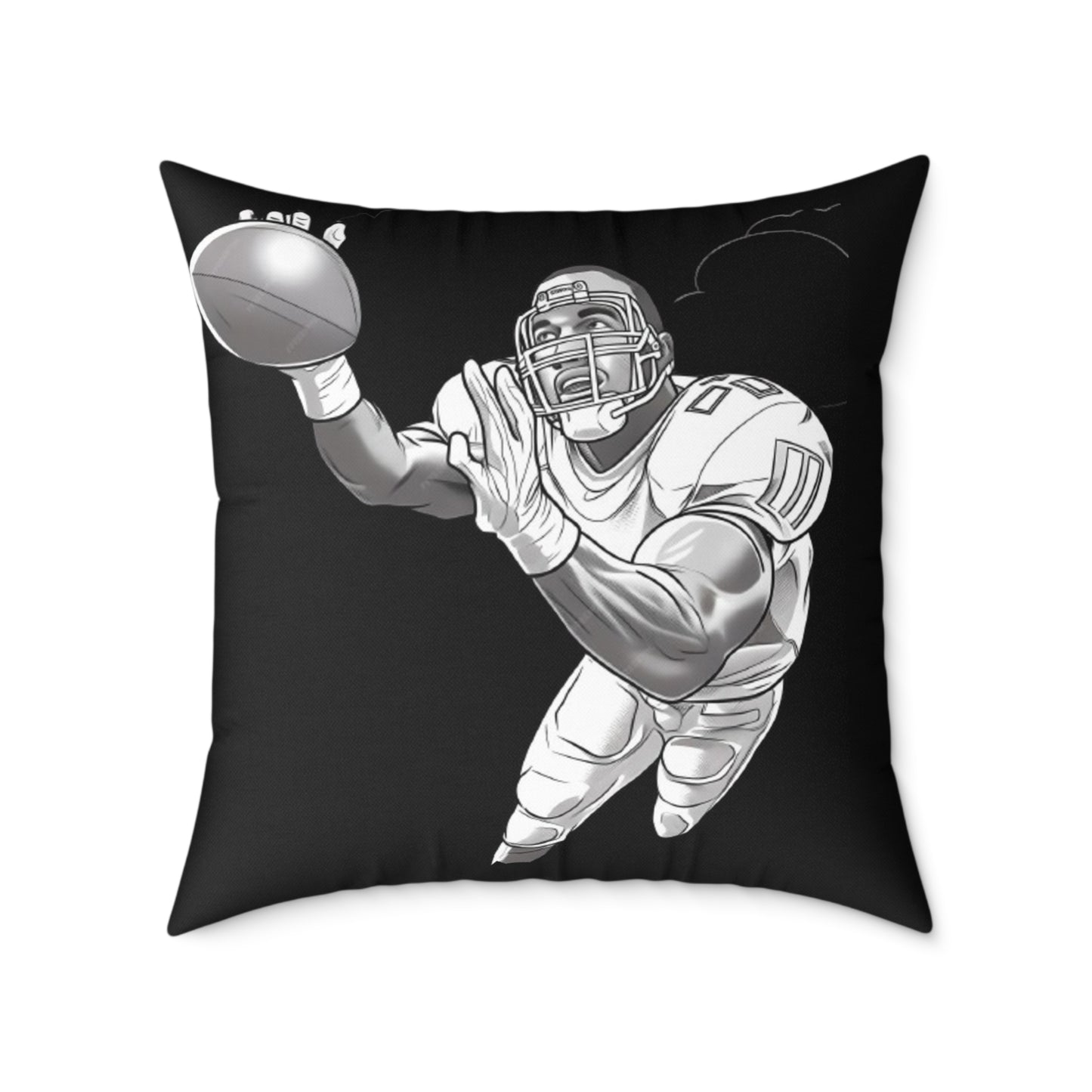 American Football Square Poly Canvas Pillow