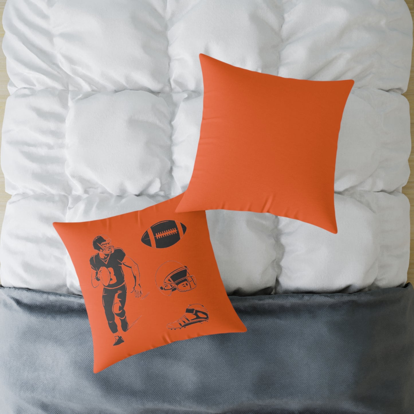 American Football Square Poly Canvas Pillow