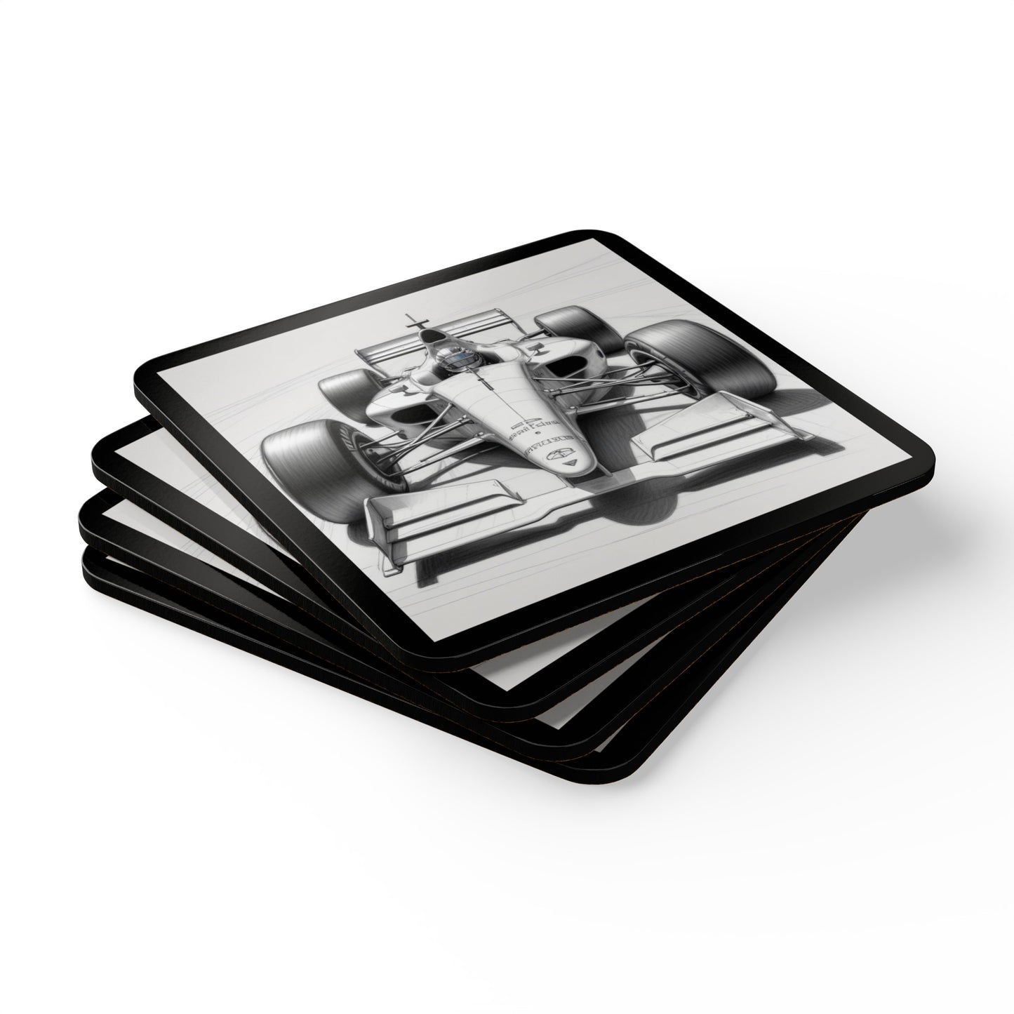 Racing Car Corkwood Coaster Set