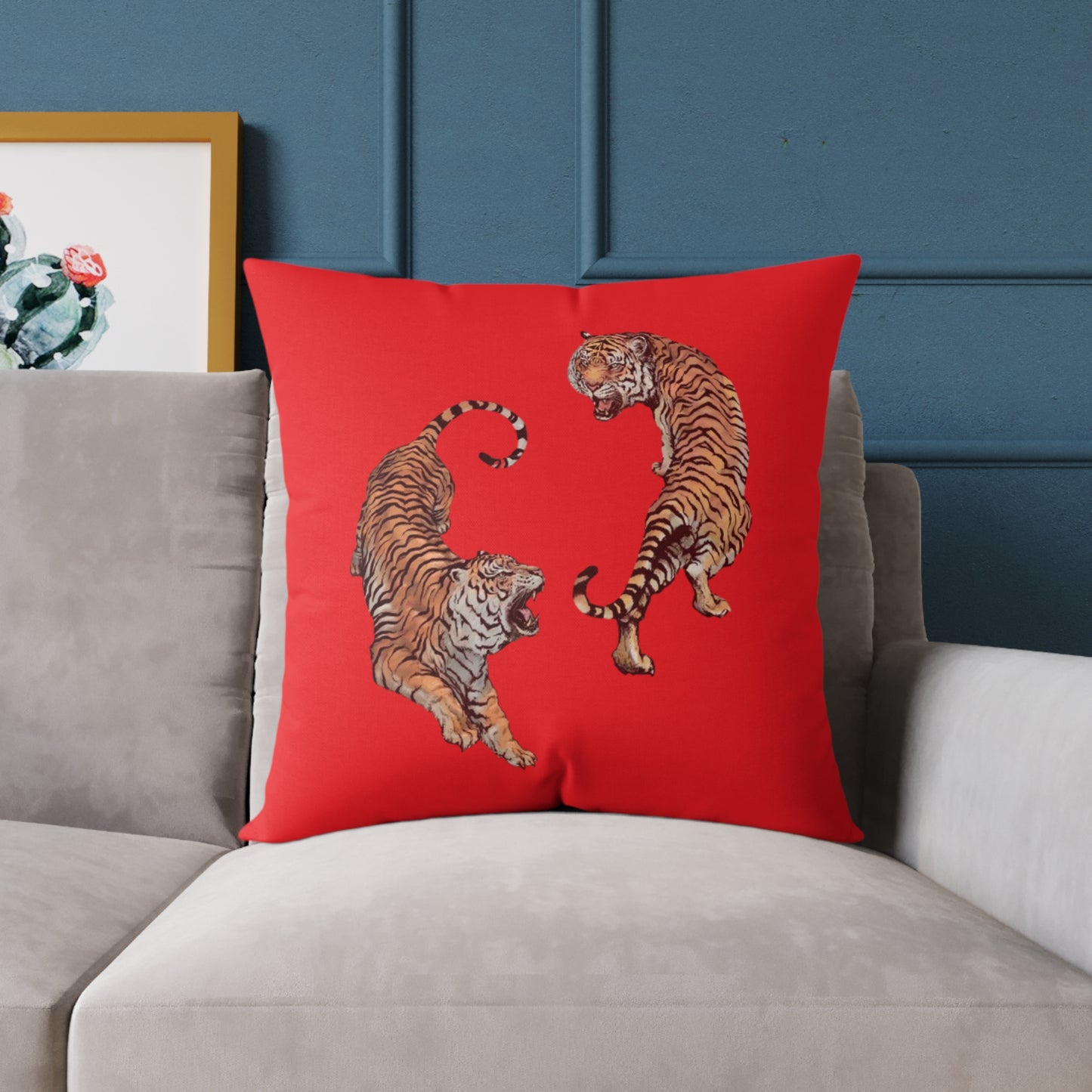 Tiger Poly Canvas Pillow