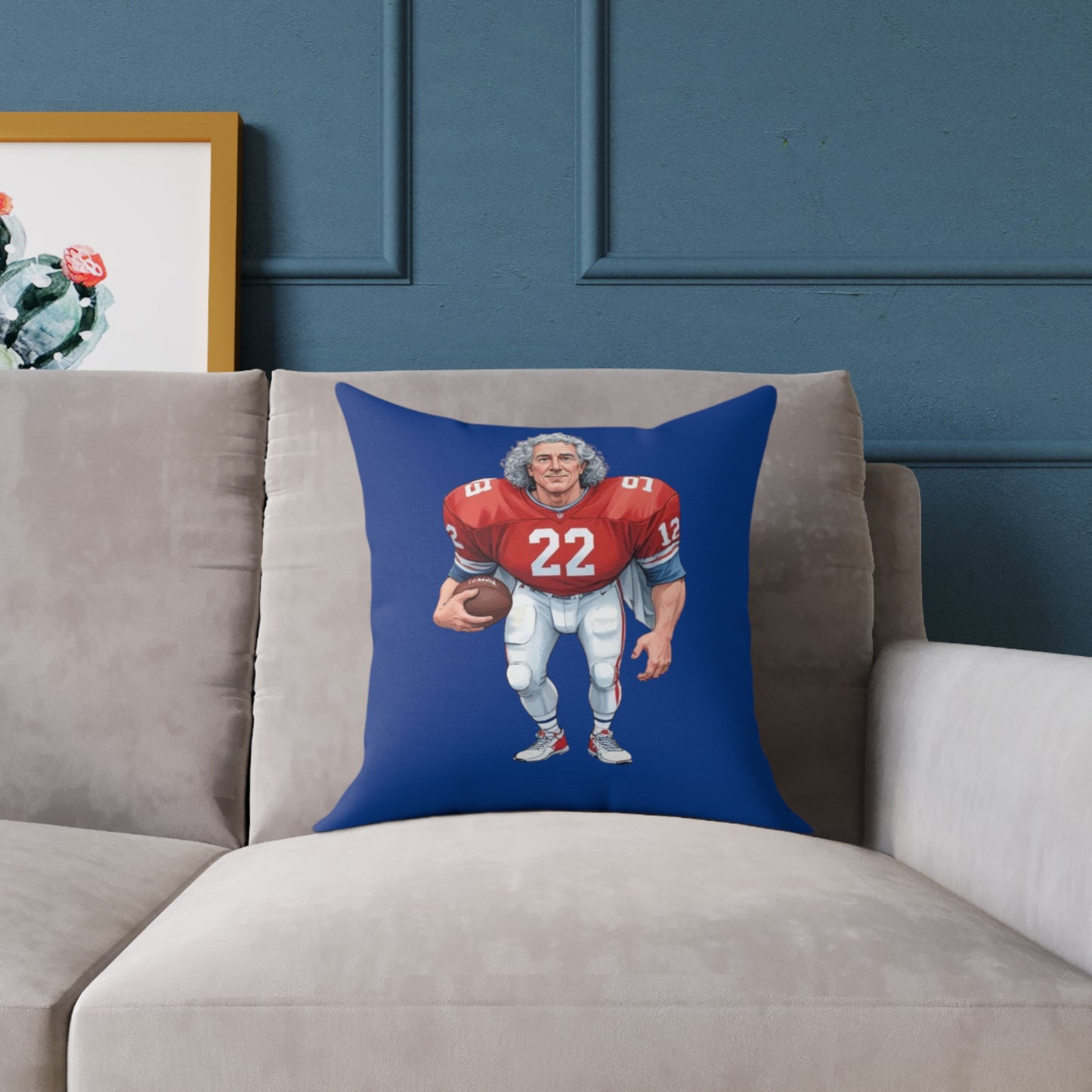 American Football Square Poly Canvas Pillow