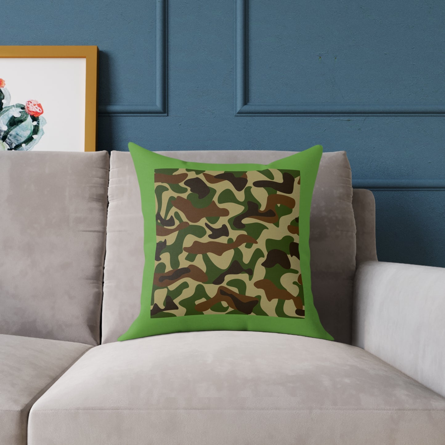 Army Square Poly Canvas Pillow