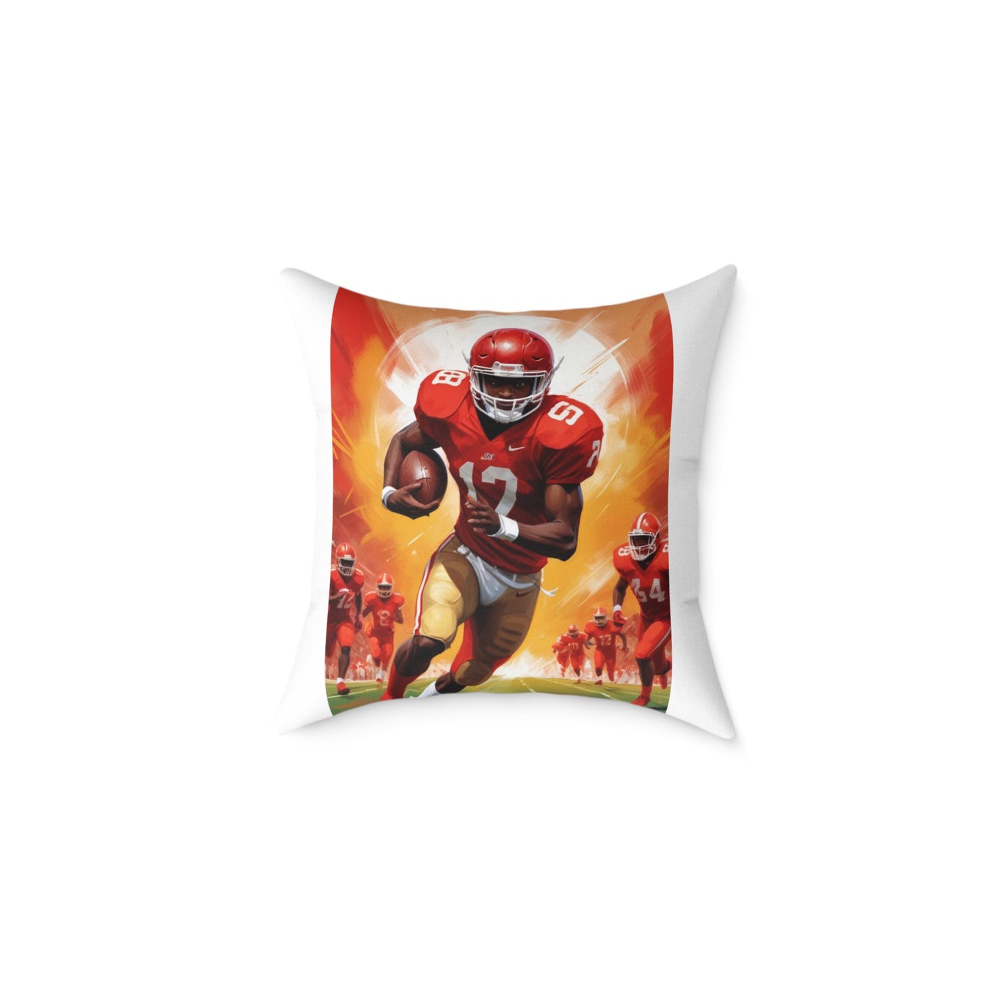 American Football Square Poly Canvas Pillow