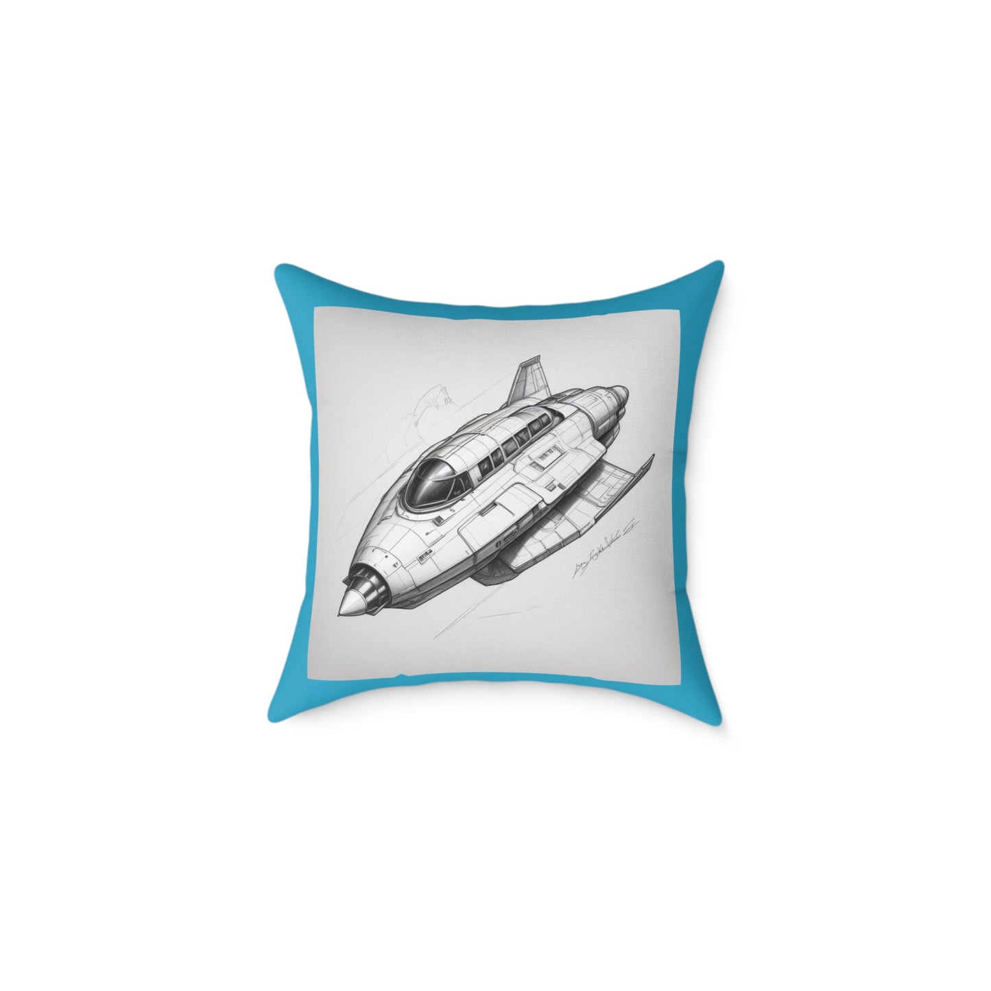 Spacecraft Square Poly Canvas Pillow