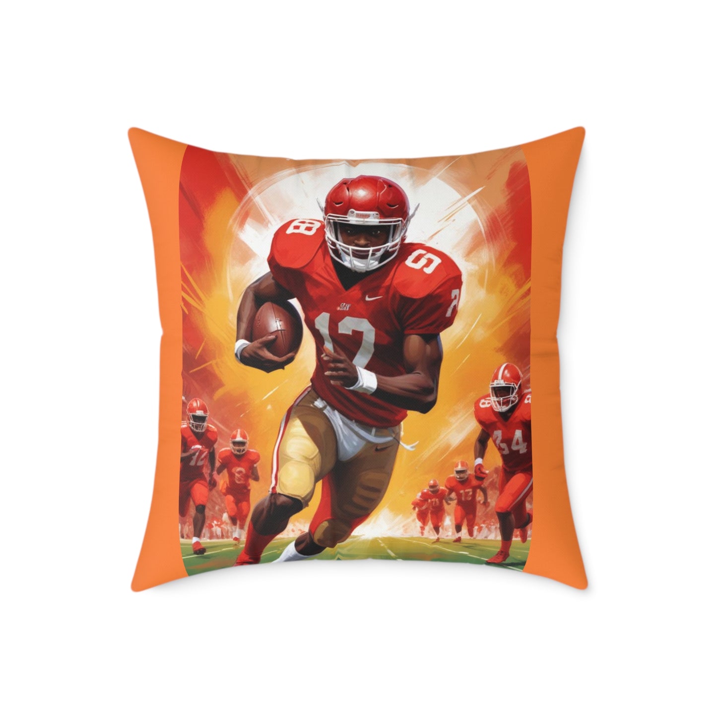 American Football Square Poly Canvas Pillow