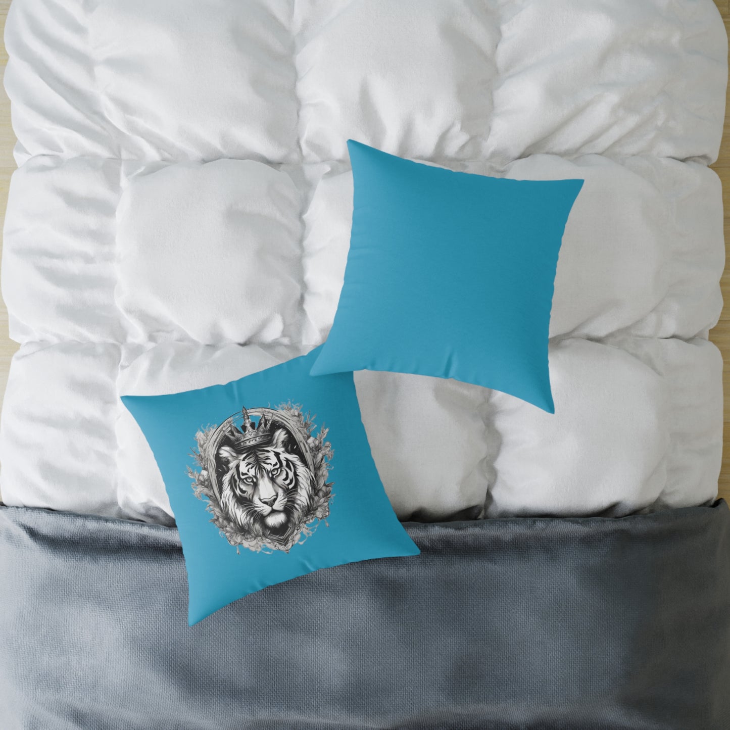 Tiger Square Poly Canvas Pillow