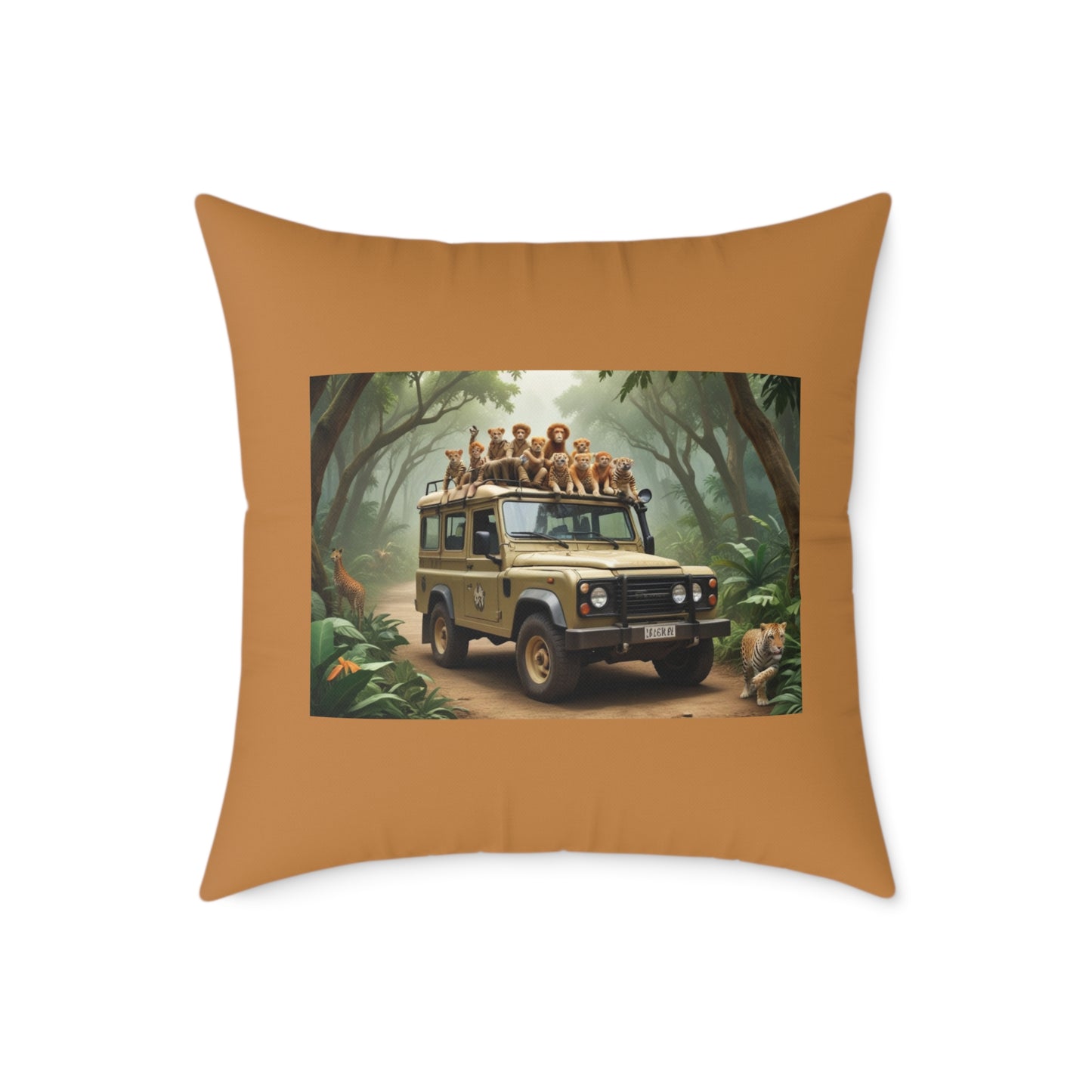 Safari Square Poly Canvas Pillow