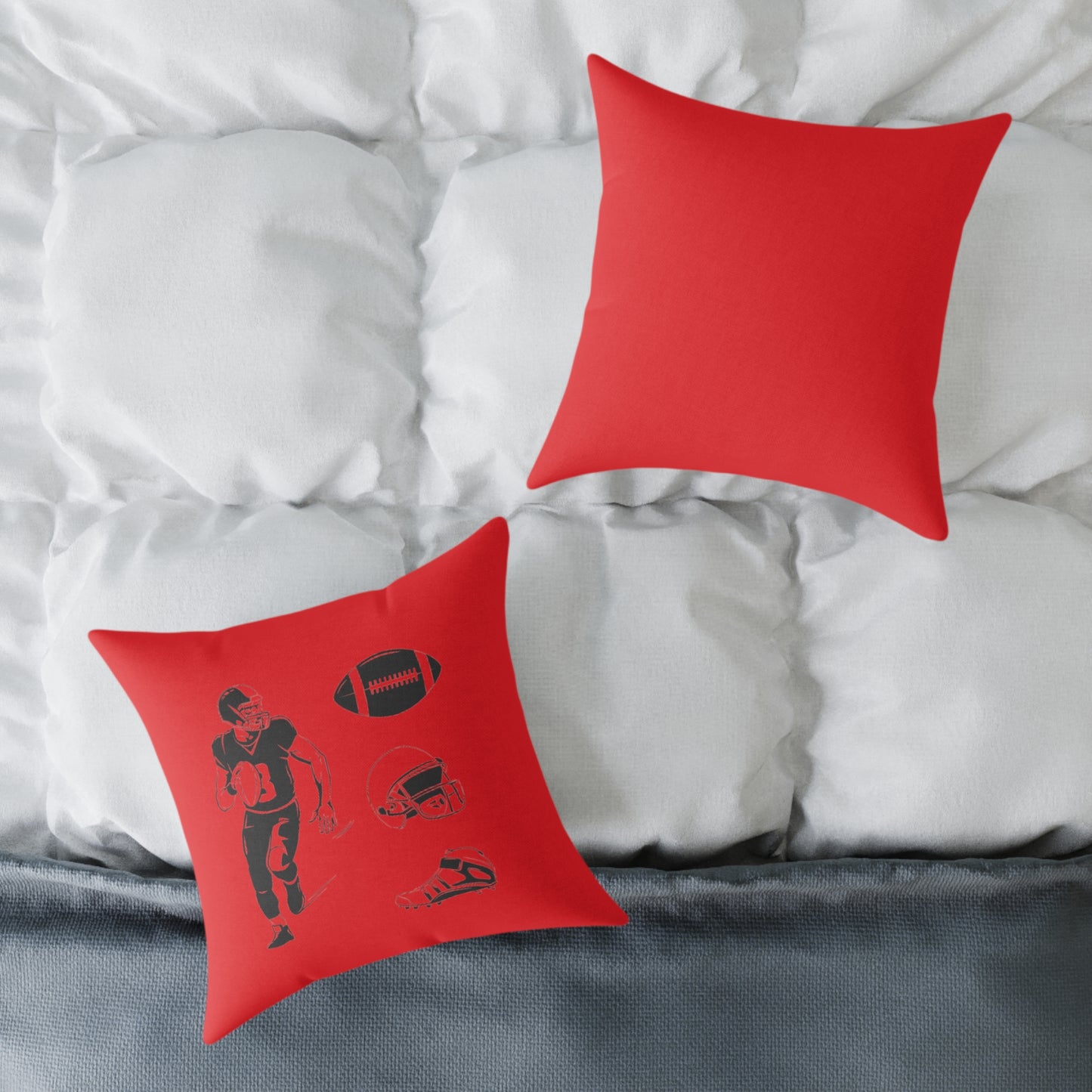 American Football Square Poly Canvas Pillow