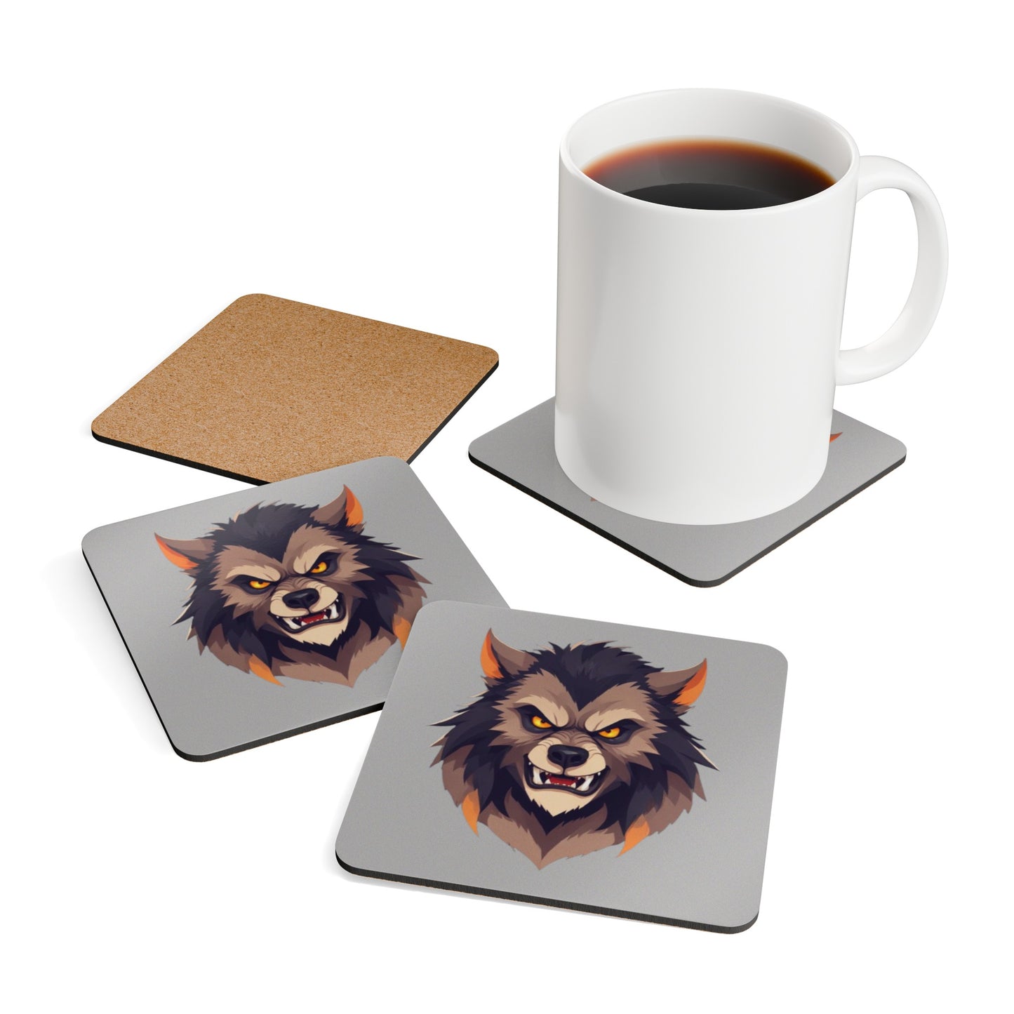 Werewolf Corkwood Coaster Set