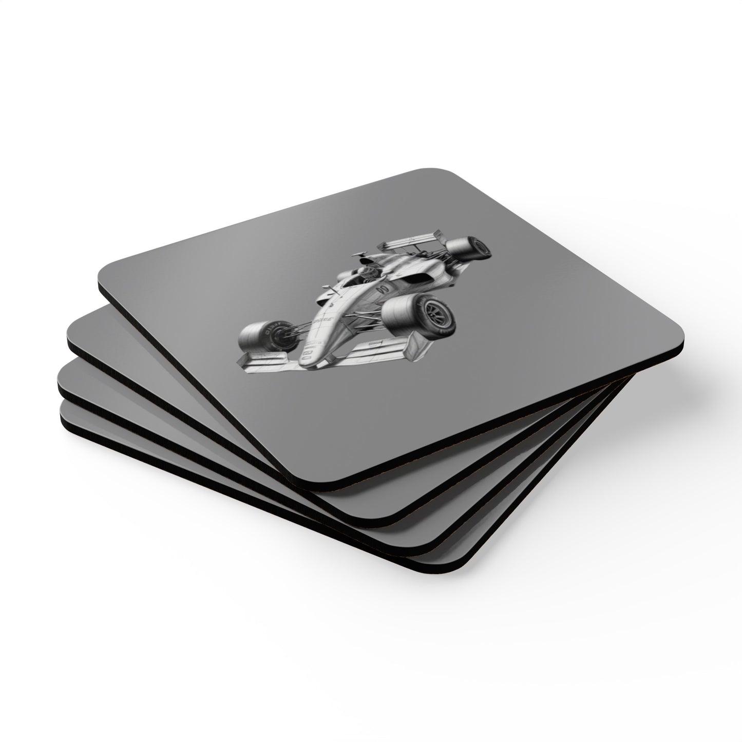Racing Car Corkwood Coaster Set