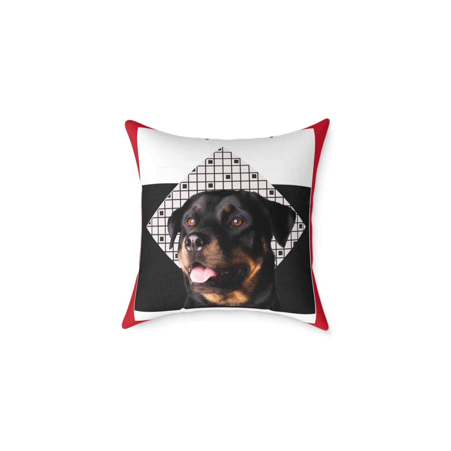 Rottweiller Square Poly Canvas Pillow
