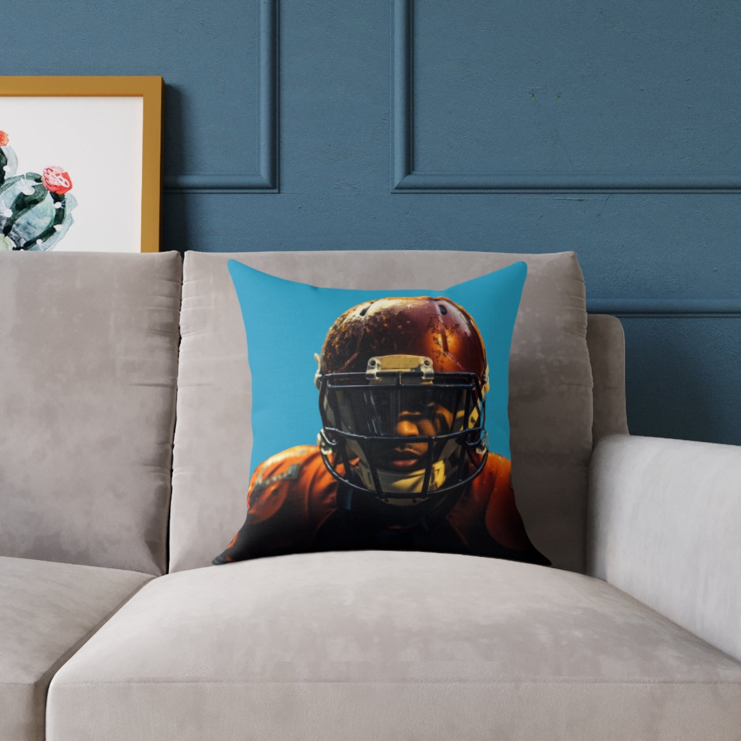 American Football Square Poly Canvas Pillow