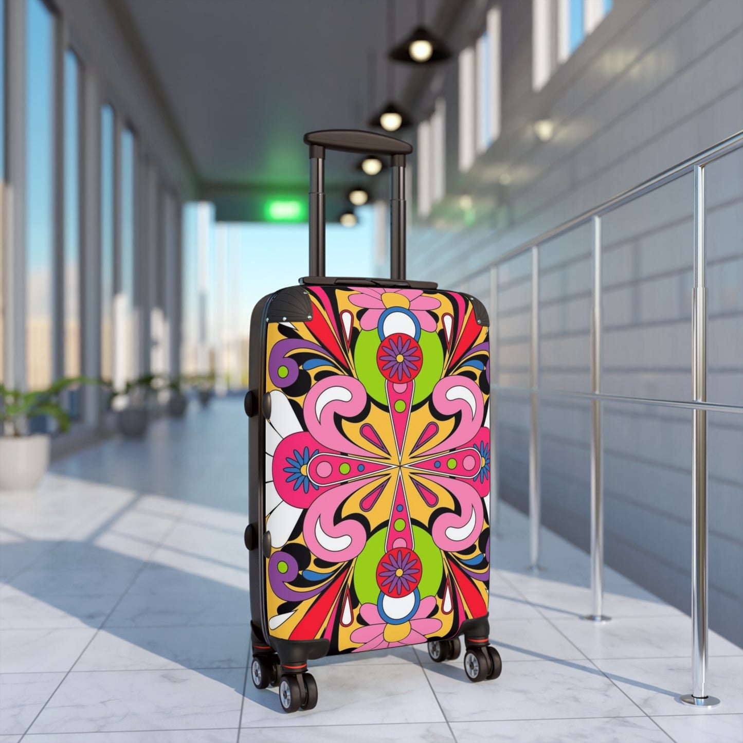 B o ho Hippie 70s Prin t G ift.Vintage Suitcase Travel case , Holiday luggage , Travel 70s Prin t , Hippie Case, Beach Case Vintage Case