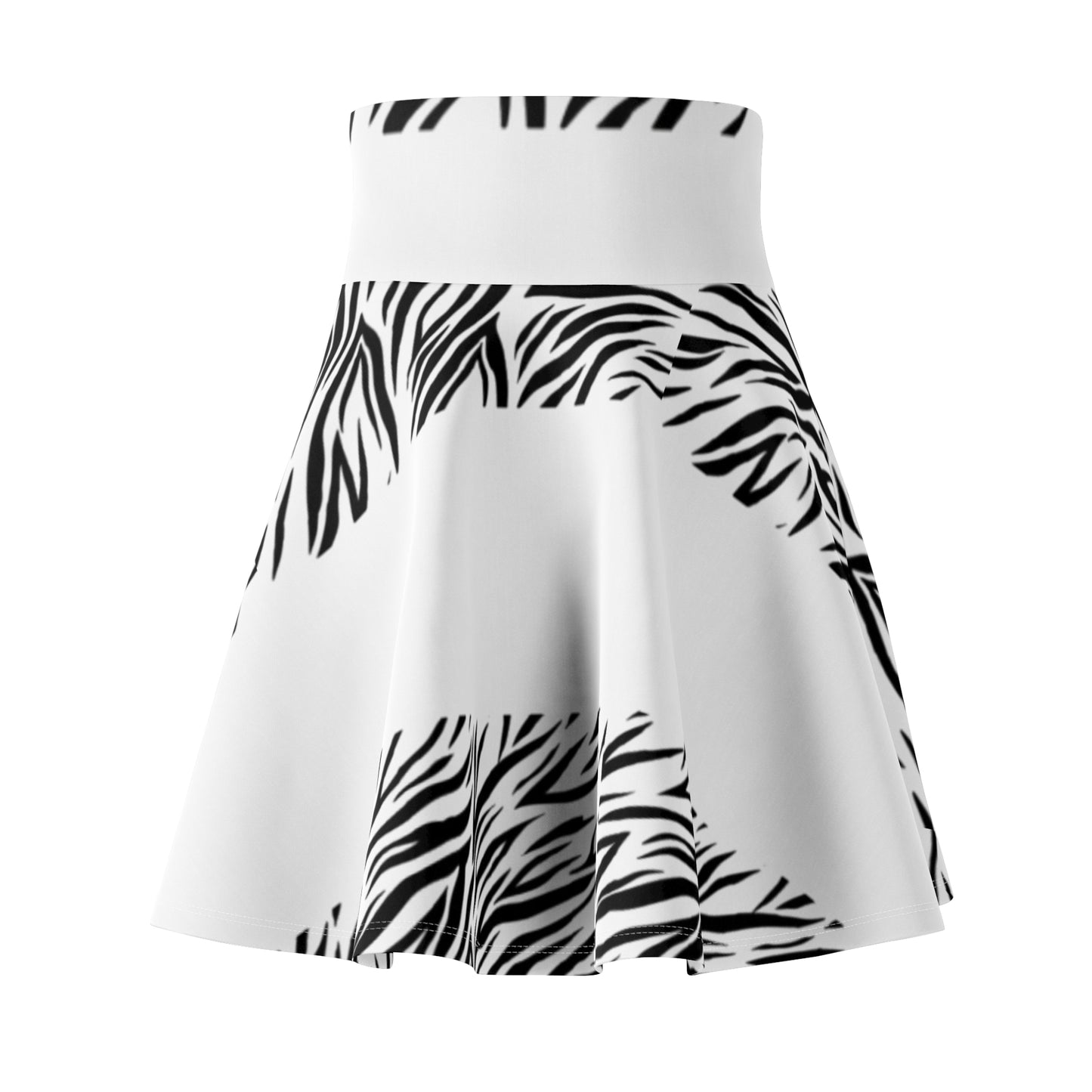 Zebra Print Women's Skater Skirt - Boho Chic Style for Spring & Summer