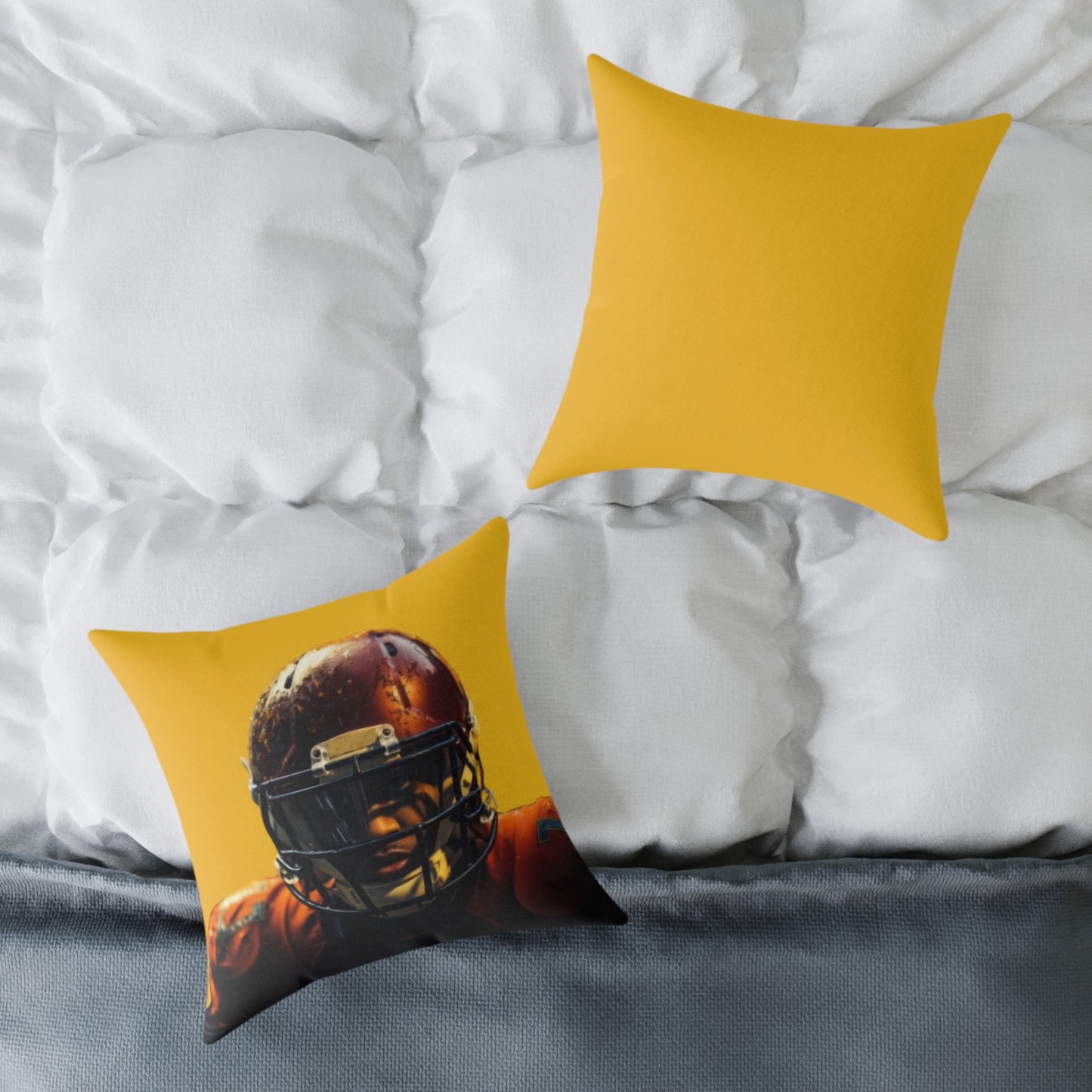 American Football Square Poly Canvas Pillow