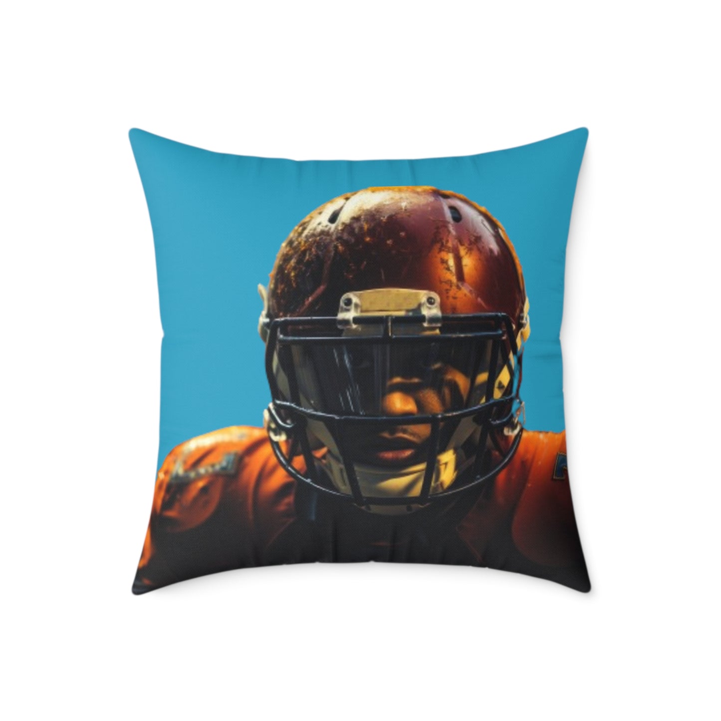 American Football Square Poly Canvas Pillow