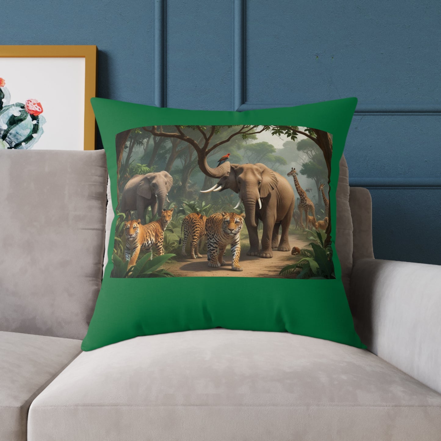 Safari Square Poly Canvas Pillow