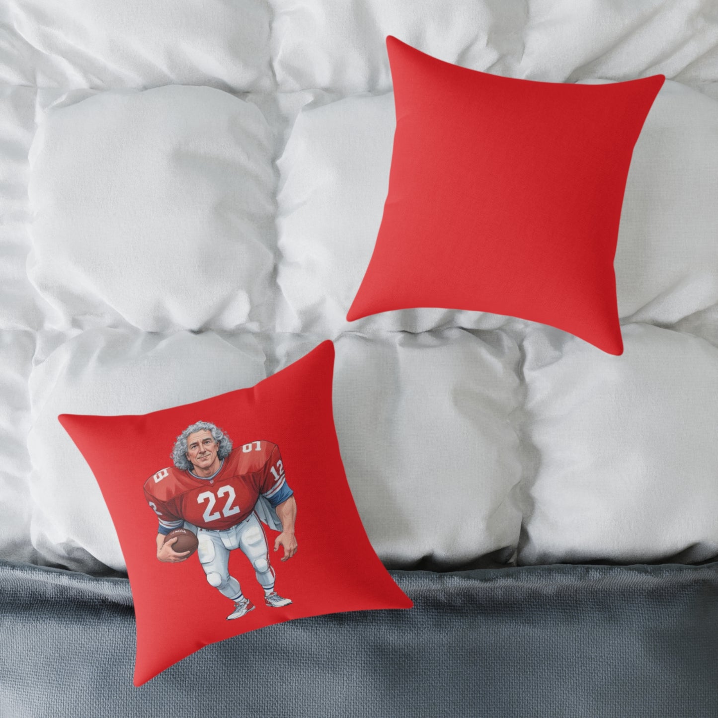 American Football Square Poly Canvas Pillow