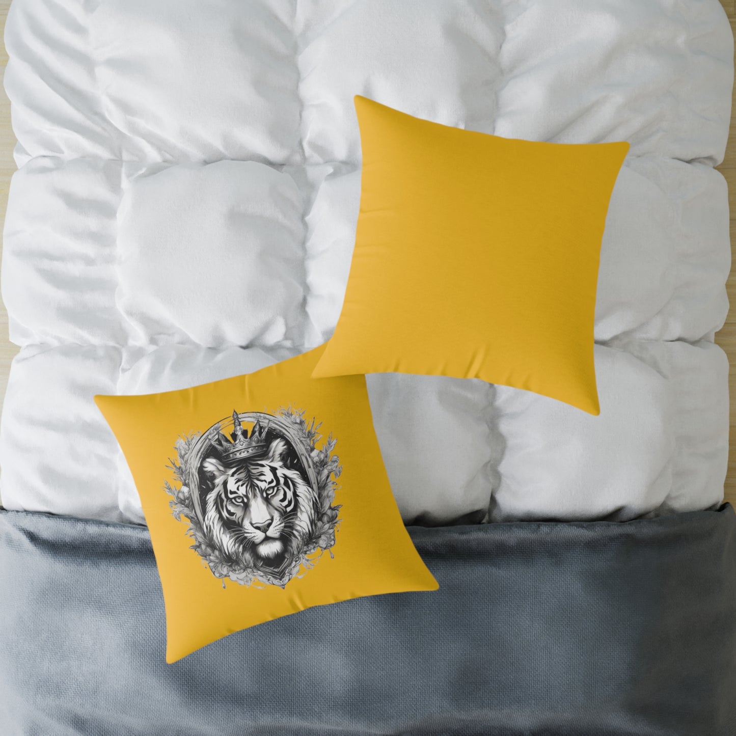 Tiger Square Poly Canvas Pillow