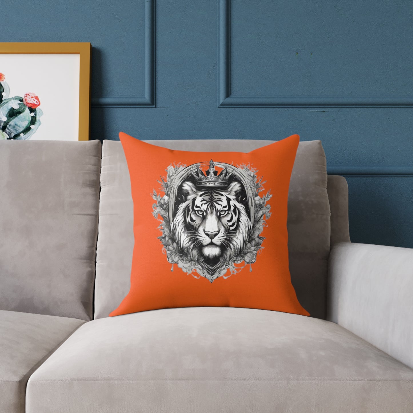 Tiger Square Poly Canvas Pillow