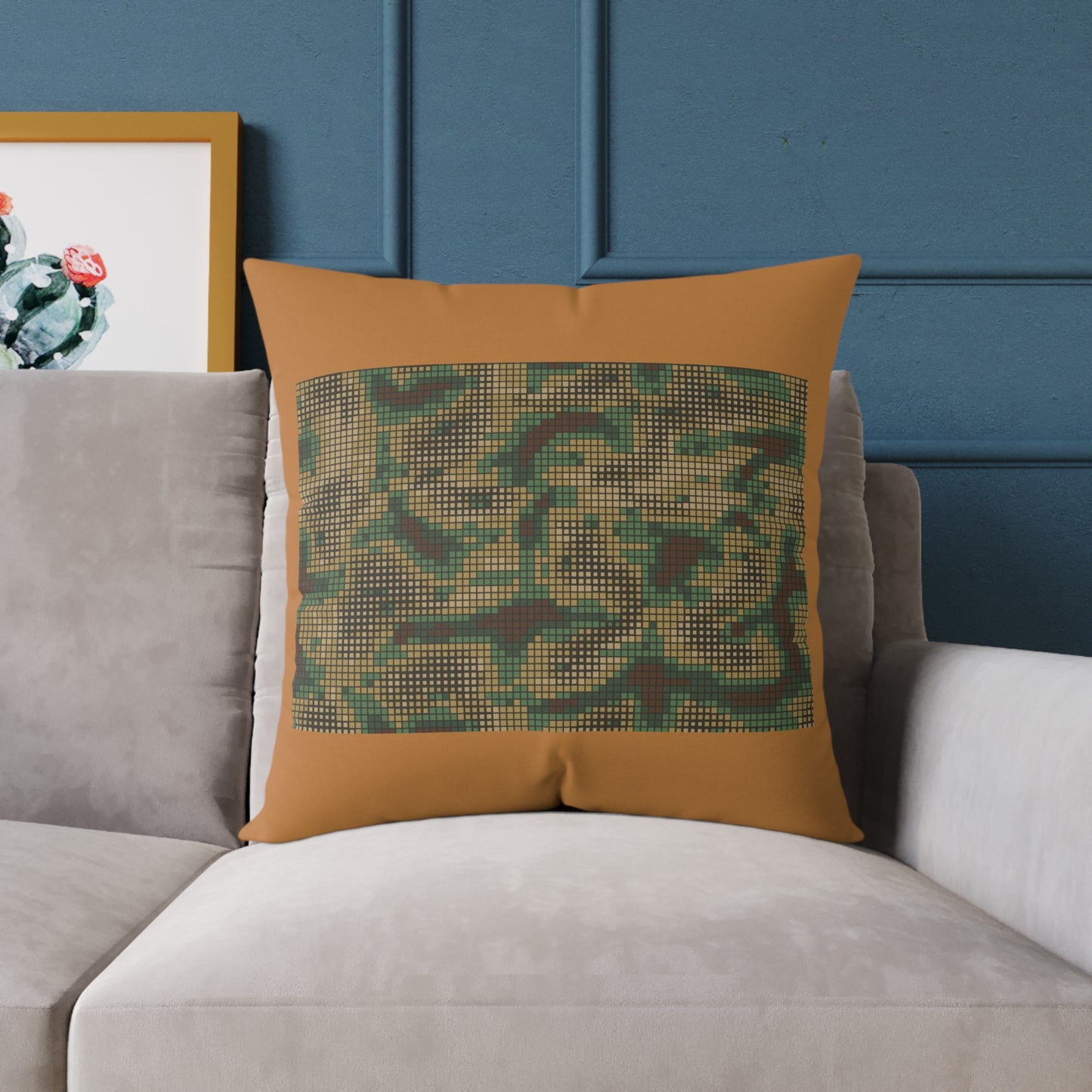 Army Square Poly Canvas Pillow