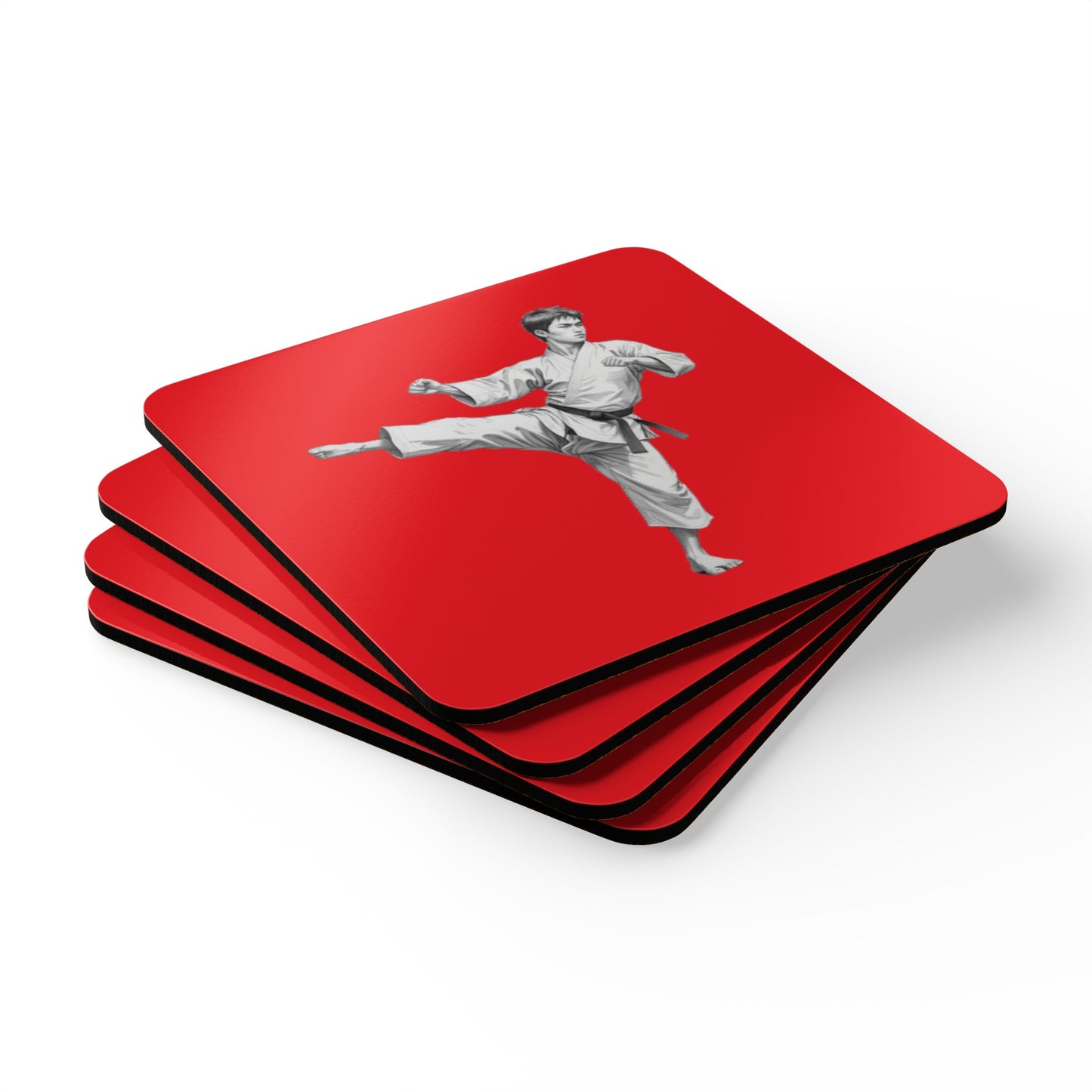 Martial Arts Corkwood Coaster Set