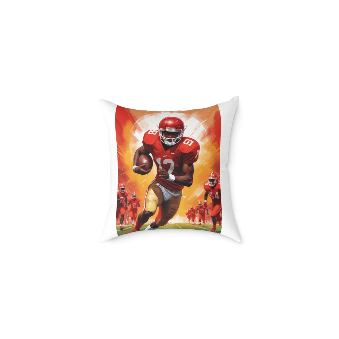 American Football Square Poly Canvas Pillow