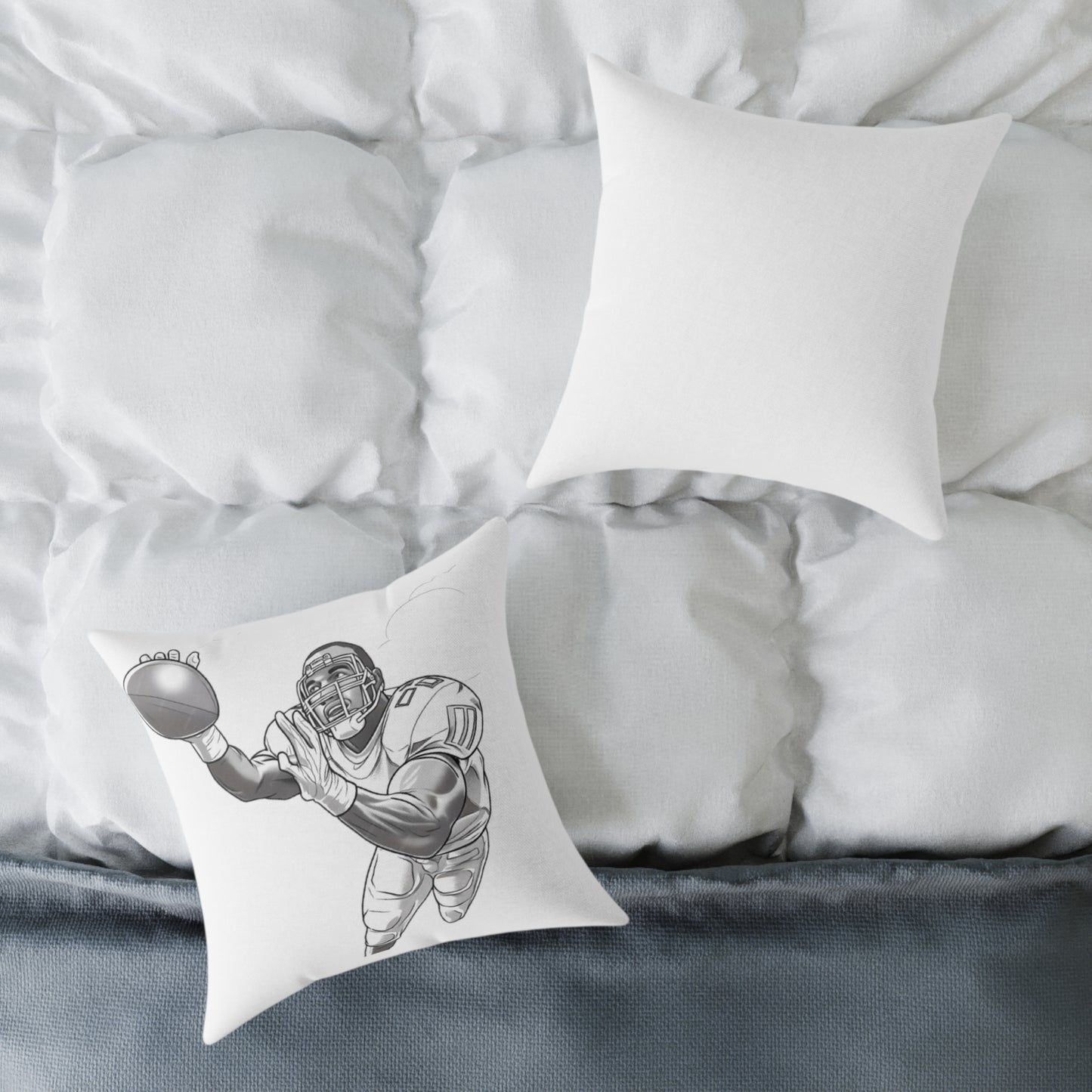 American Football Square Poly Canvas Pillow