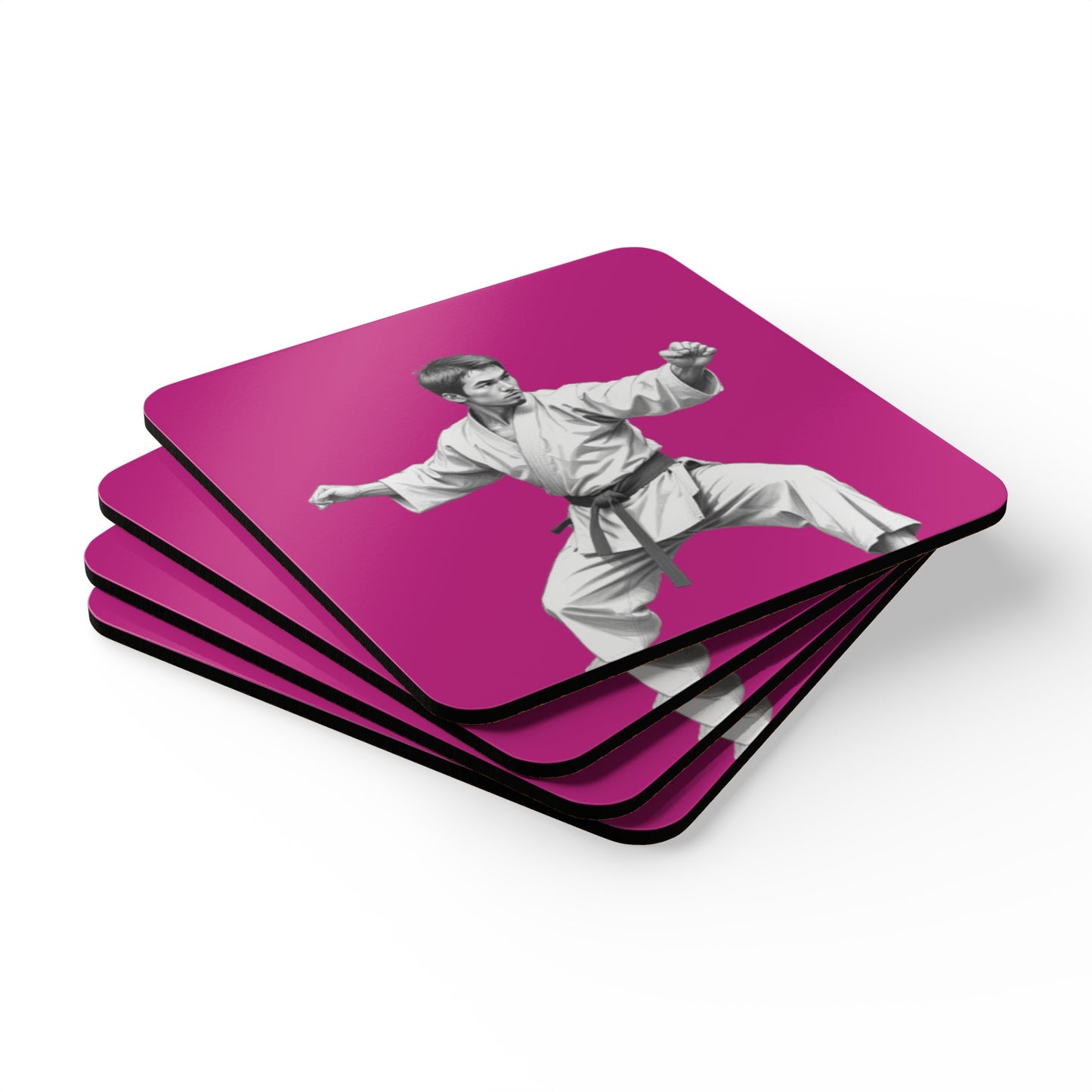 Martial Arts Corkwood Coaster Set