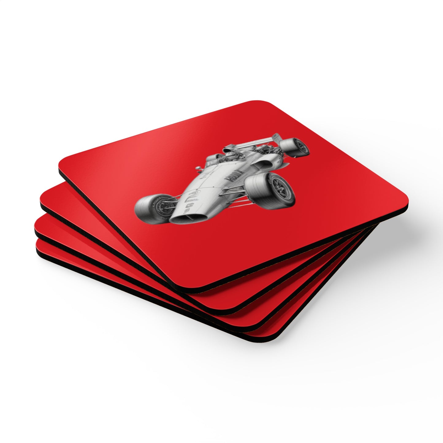 Racing Car Corkwood Coaster Set