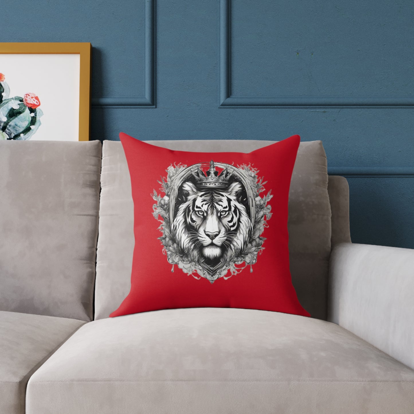 Tiger Square Poly Canvas Pillow