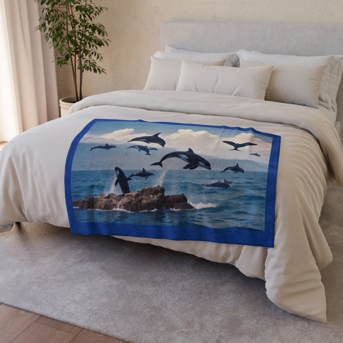 Whales Soft Polyester Blanket