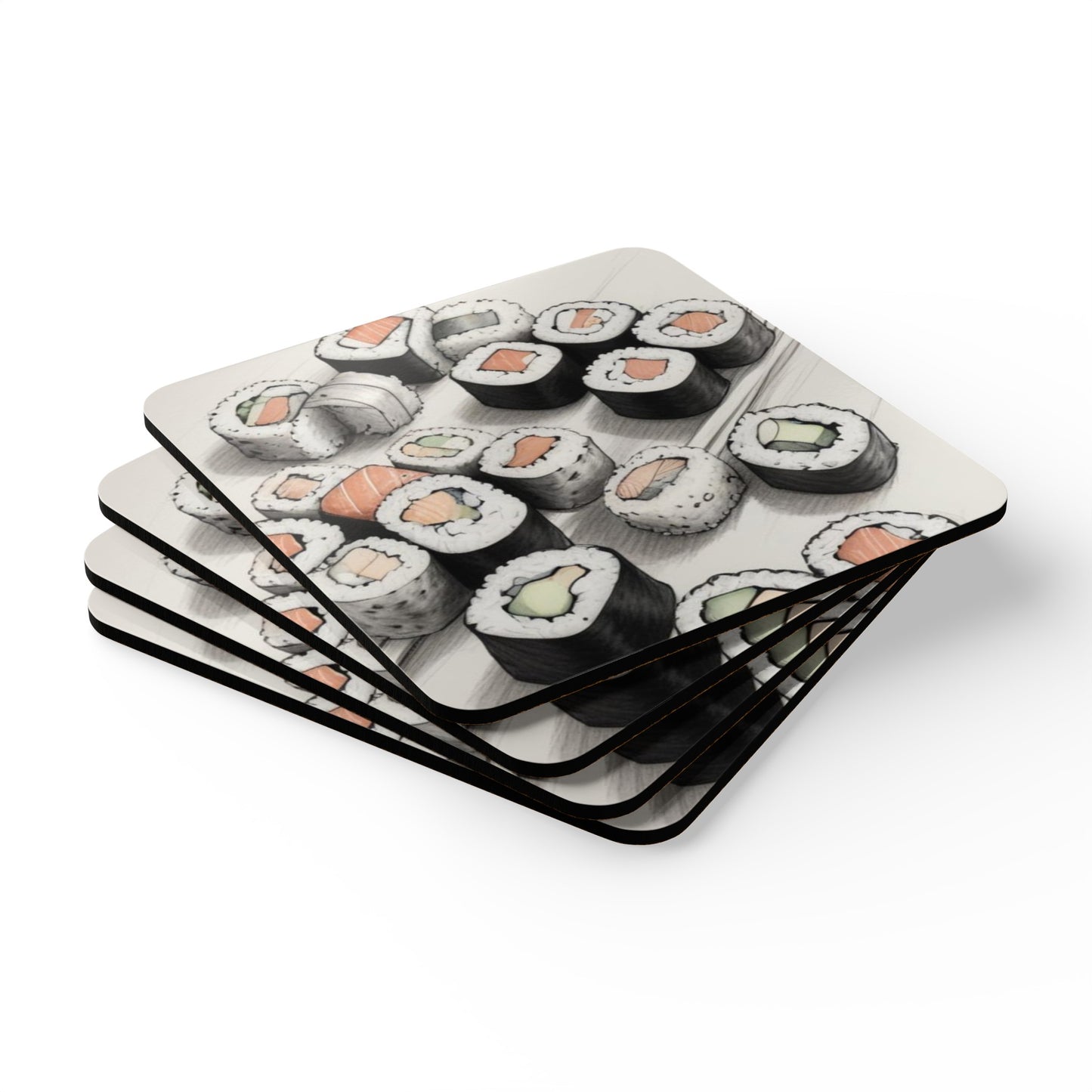 Sushi Corkwood Coaster Set