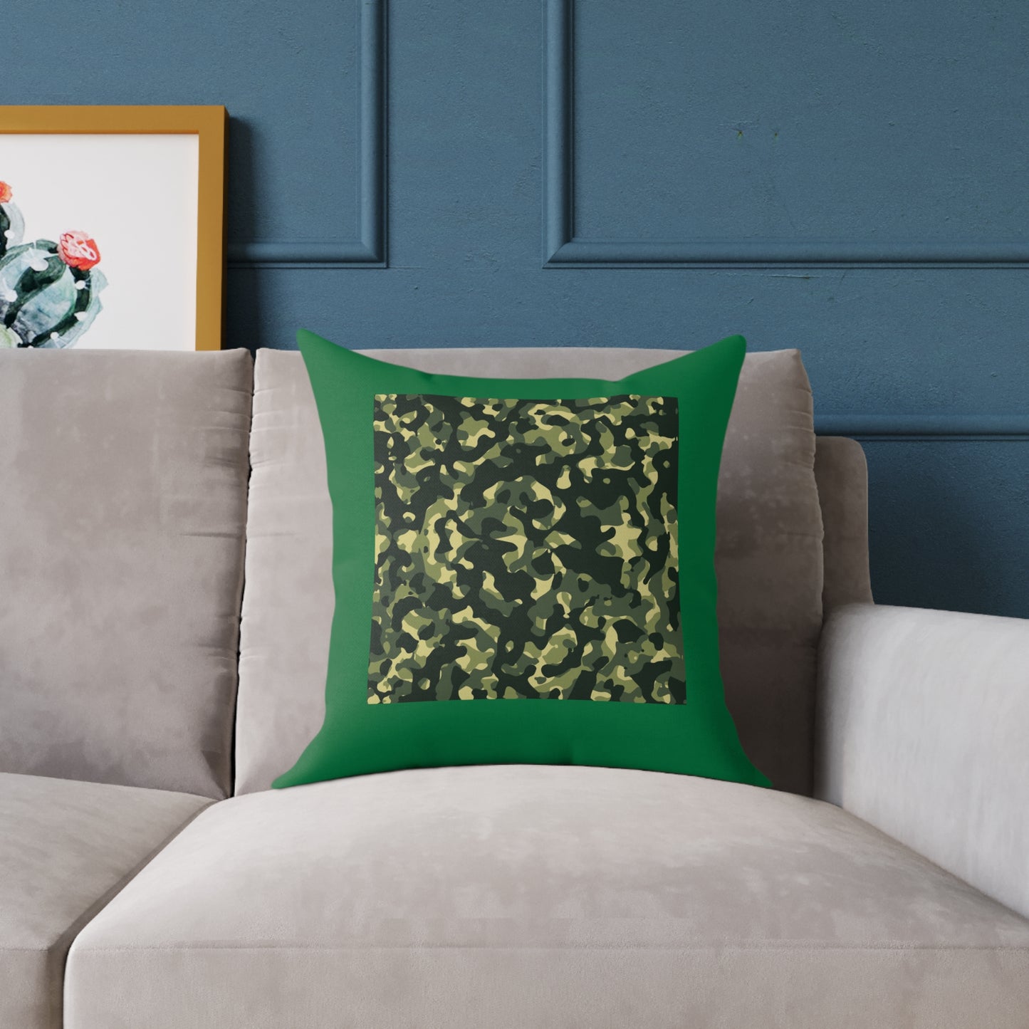 Army Square Poly Canvas Pillow