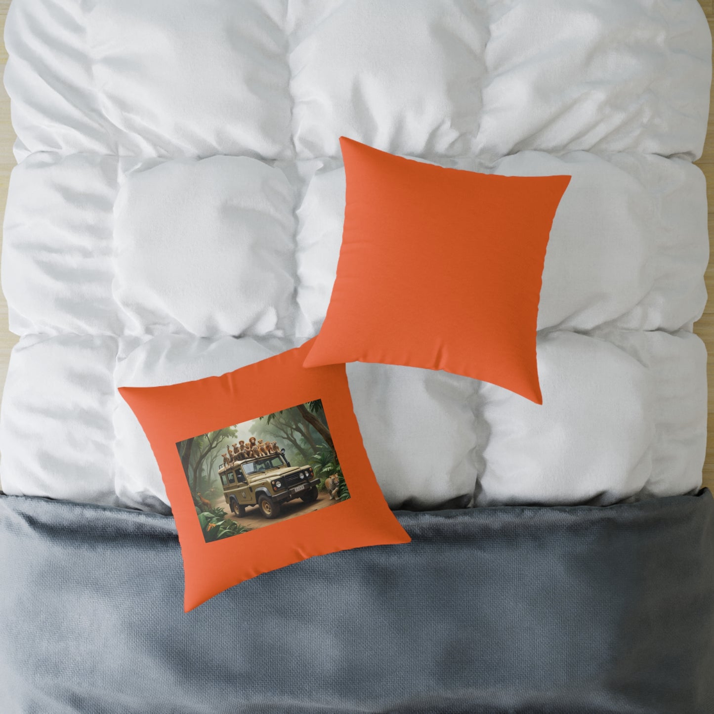 Safari Square Poly Canvas Pillow