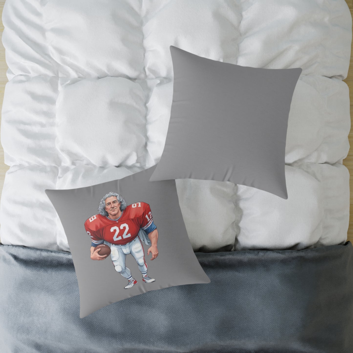 American Football Square Poly Canvas Pillow