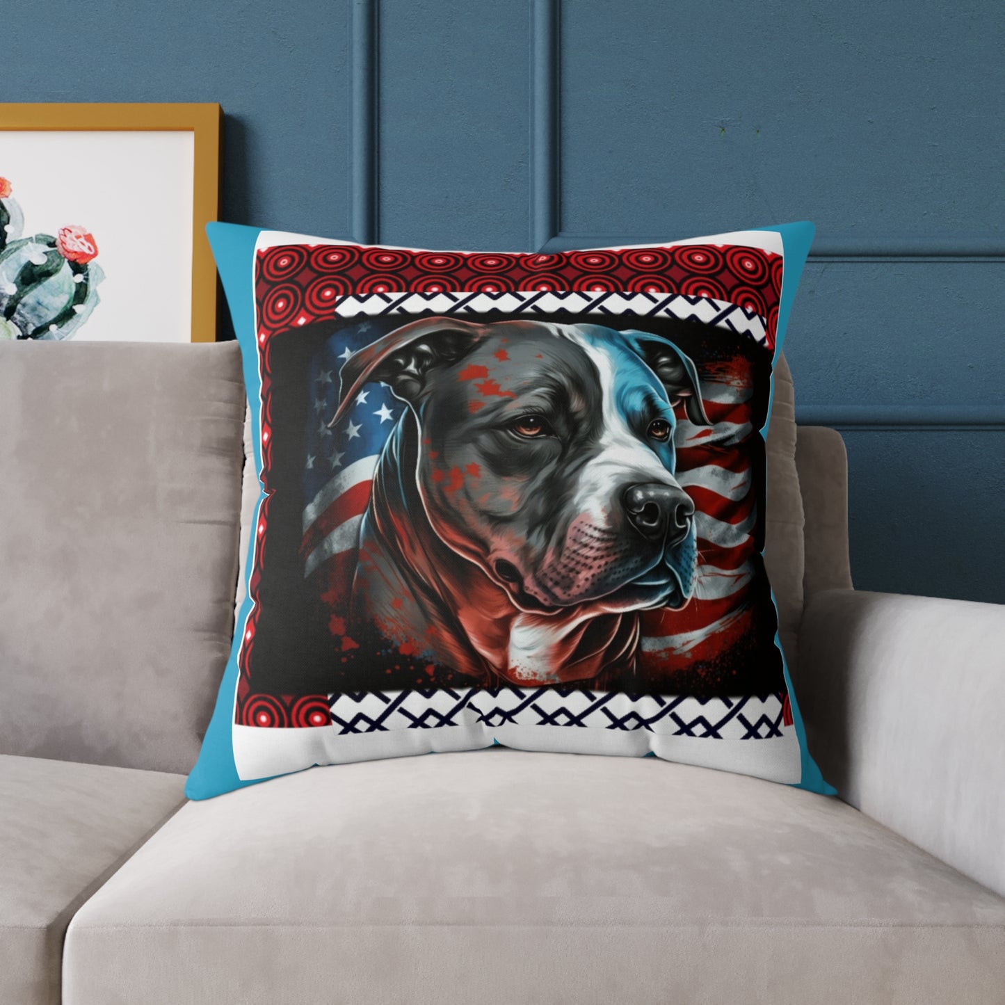 American terrier Square Poly Canvas Pillow