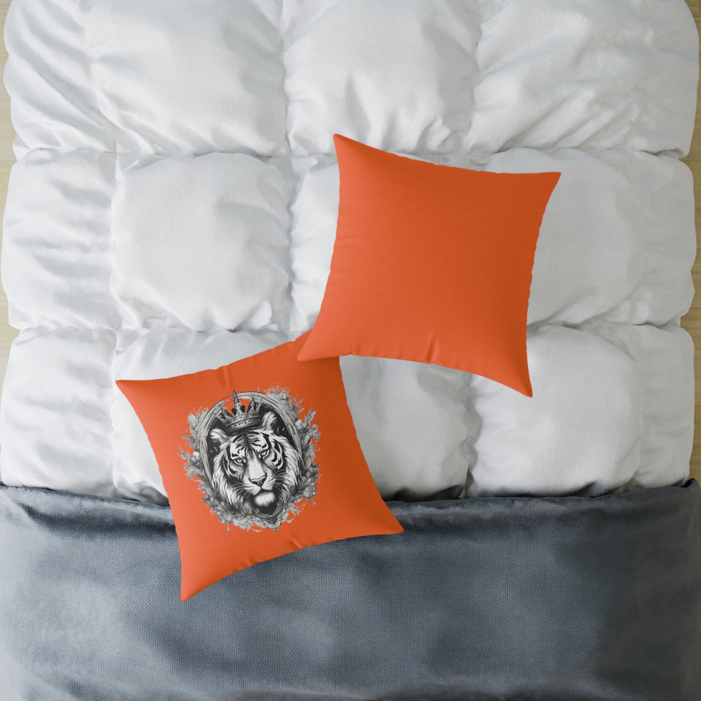 Tiger Square Poly Canvas Pillow
