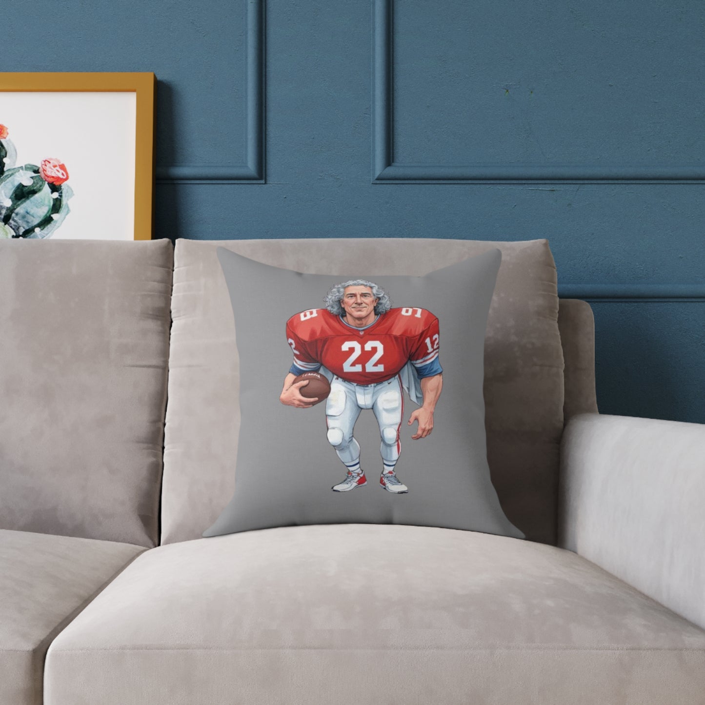 American Football Square Poly Canvas Pillow