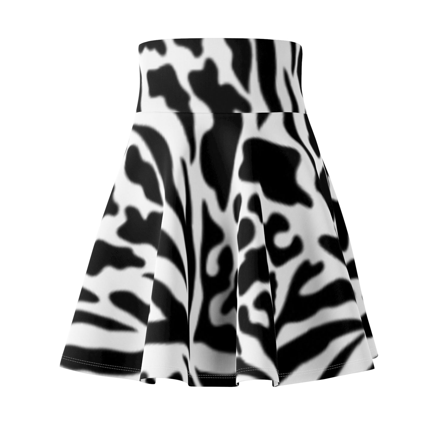 Zebra Print Women's Skater Skirt - Boho Chic Style for Spring & Summer