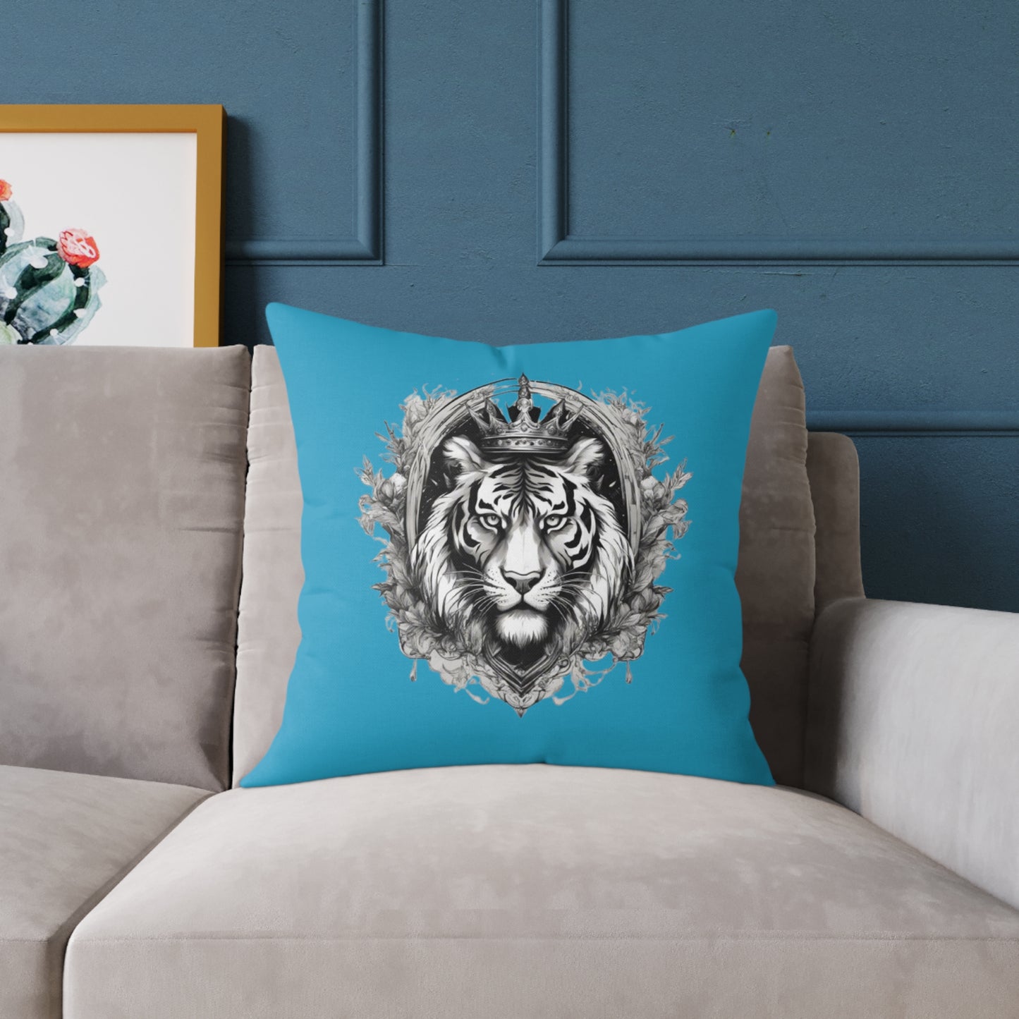 Tiger Square Poly Canvas Pillow