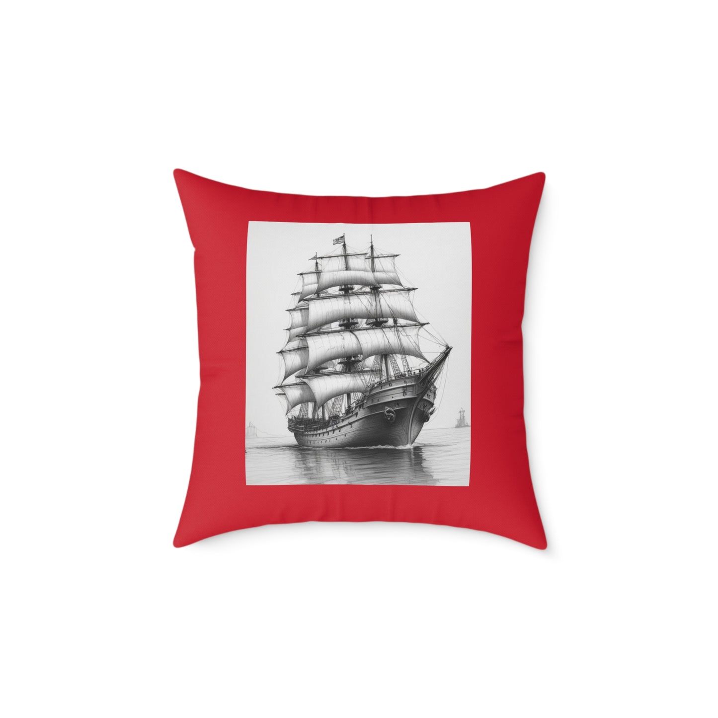 Ship Square Poly Canvas Pillow