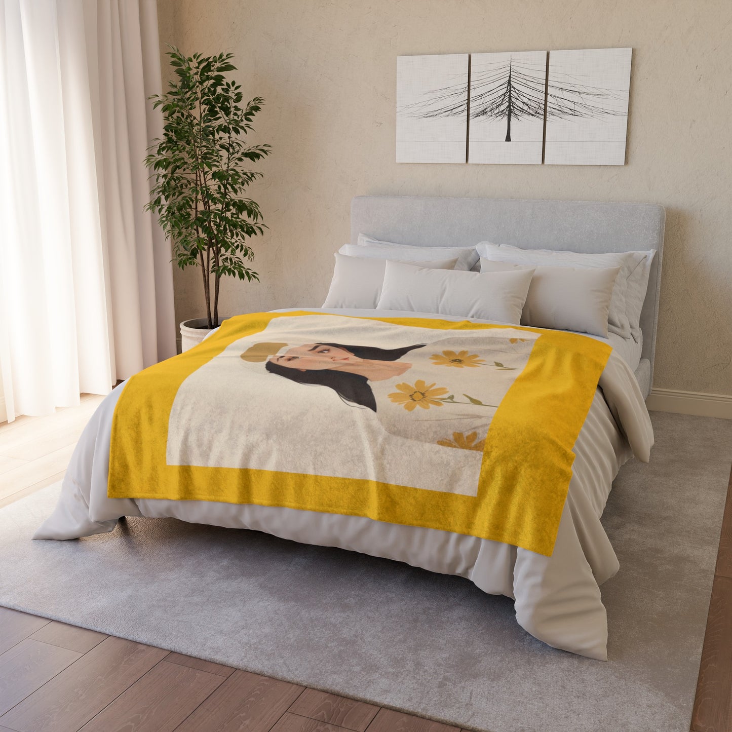 Yellow Soft Polyester Blanket